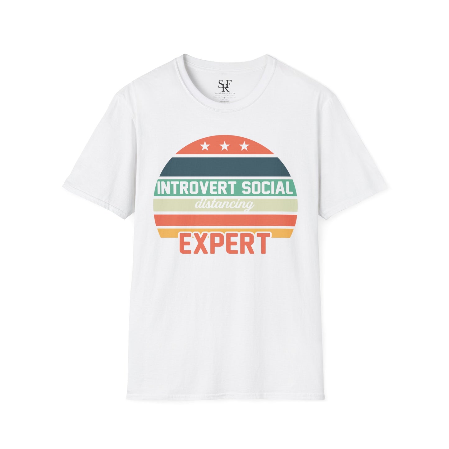 SOCIAL DISTANCING EXPERT. INTROVERT HUMOR. Cotton, Short Sleeve, Crew Neck T-Shirt