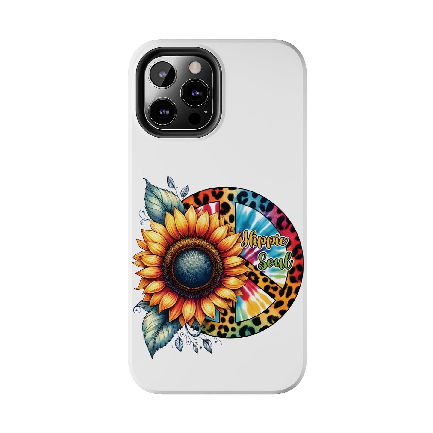 HIPPIE SOUL, SUNFLOWER, PEACE SYMBOL. Tough Phone Case.