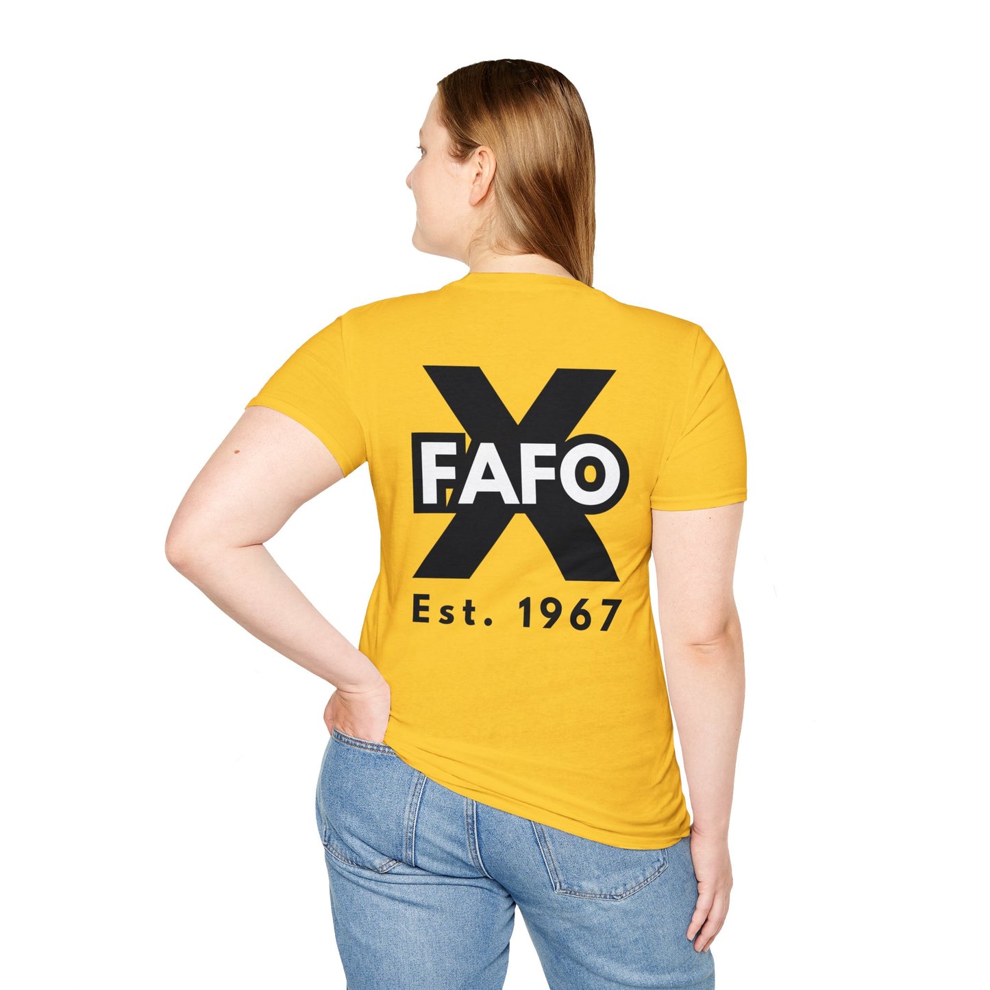 GEN X, THE FAFO CREW, Est 1967. Cotton, Short Sleeve, Crew Neck Tee in Light Colors.