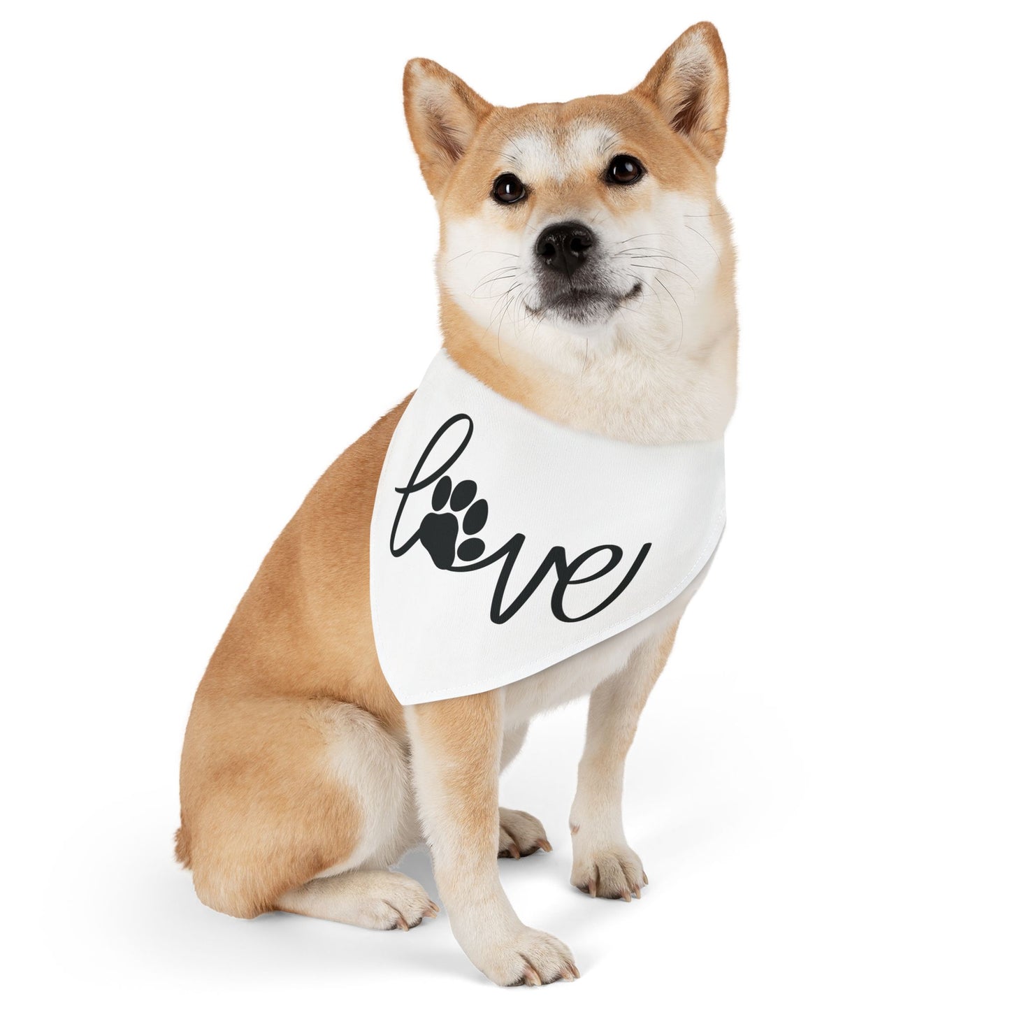 LOVE WITH A PAW PRINT. Pet Bandana Collar in Four Sizes.