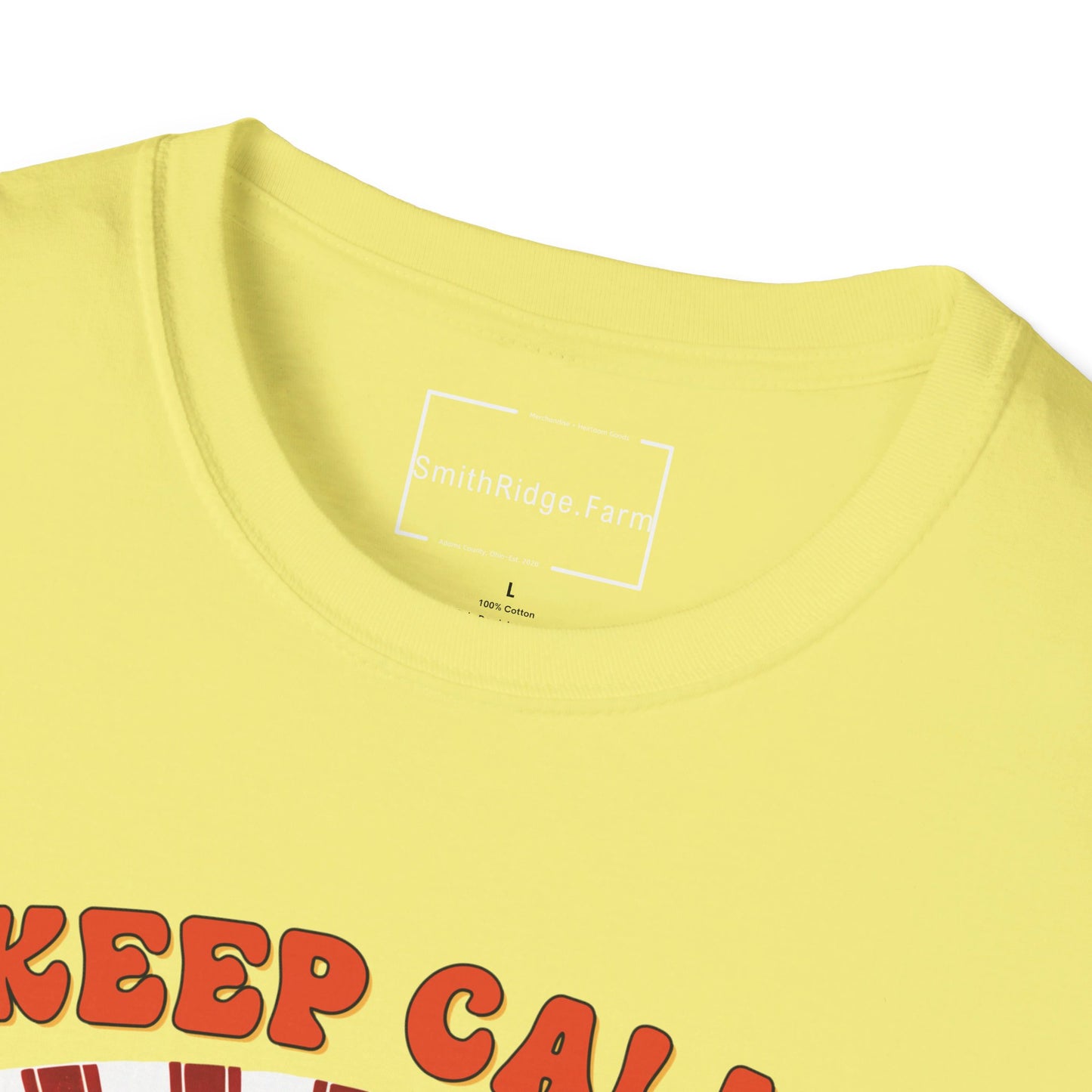 KEEP CALM, DREAM ON. HIPPIE HUMOR. Cotton, Short Sleeve, Crew Neck Tee.