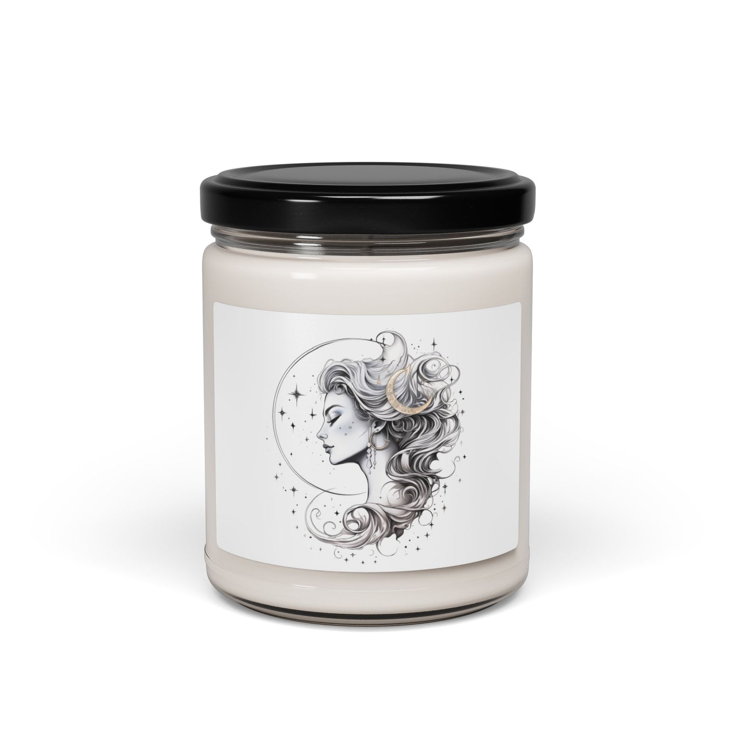 MOON AND STAR LOVER. Soy Candle in 9oz Glass Jar, Scented or Unscented.