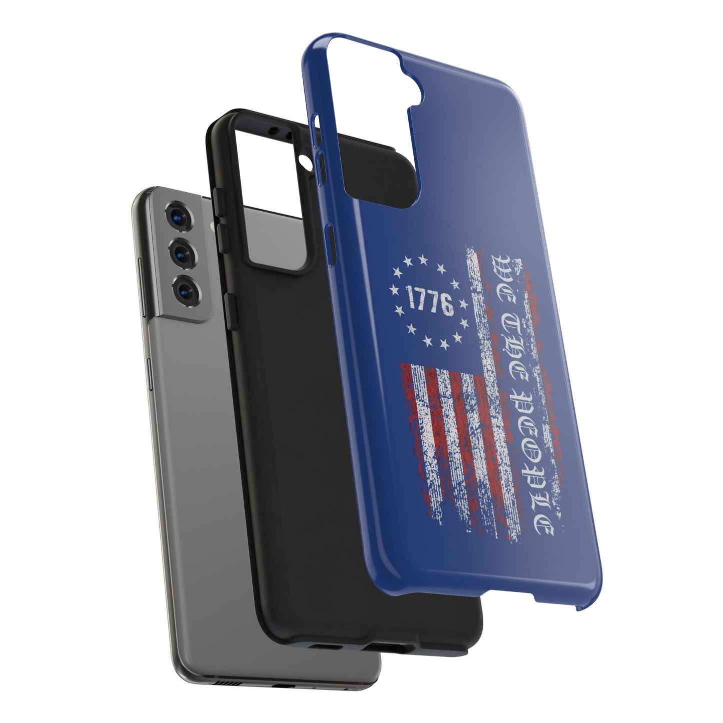 1776 WE THE PEOPLE WITH AMERICAN FLAG. Tough Phone Case.