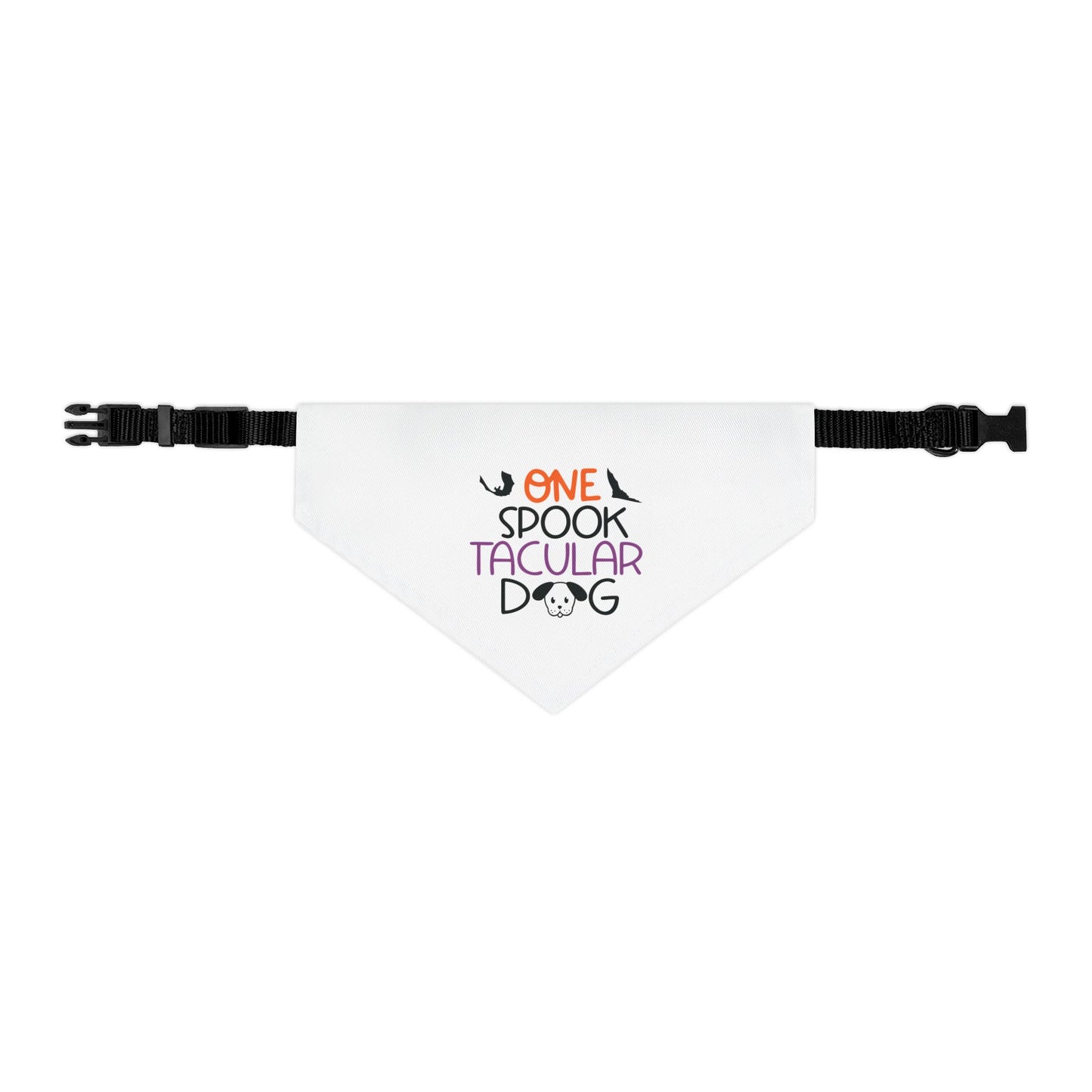 ONE SPOOKTACULAR DOG. HALLOWEEN PET HUMOR. Pet Bandana Collar in Four Sizes.