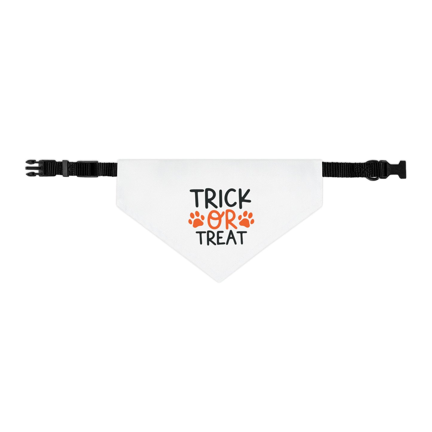 TRICK OR TREAT. HALLOWEEN PET HUMOR. Pet Bandana Collar in Four Sizes.