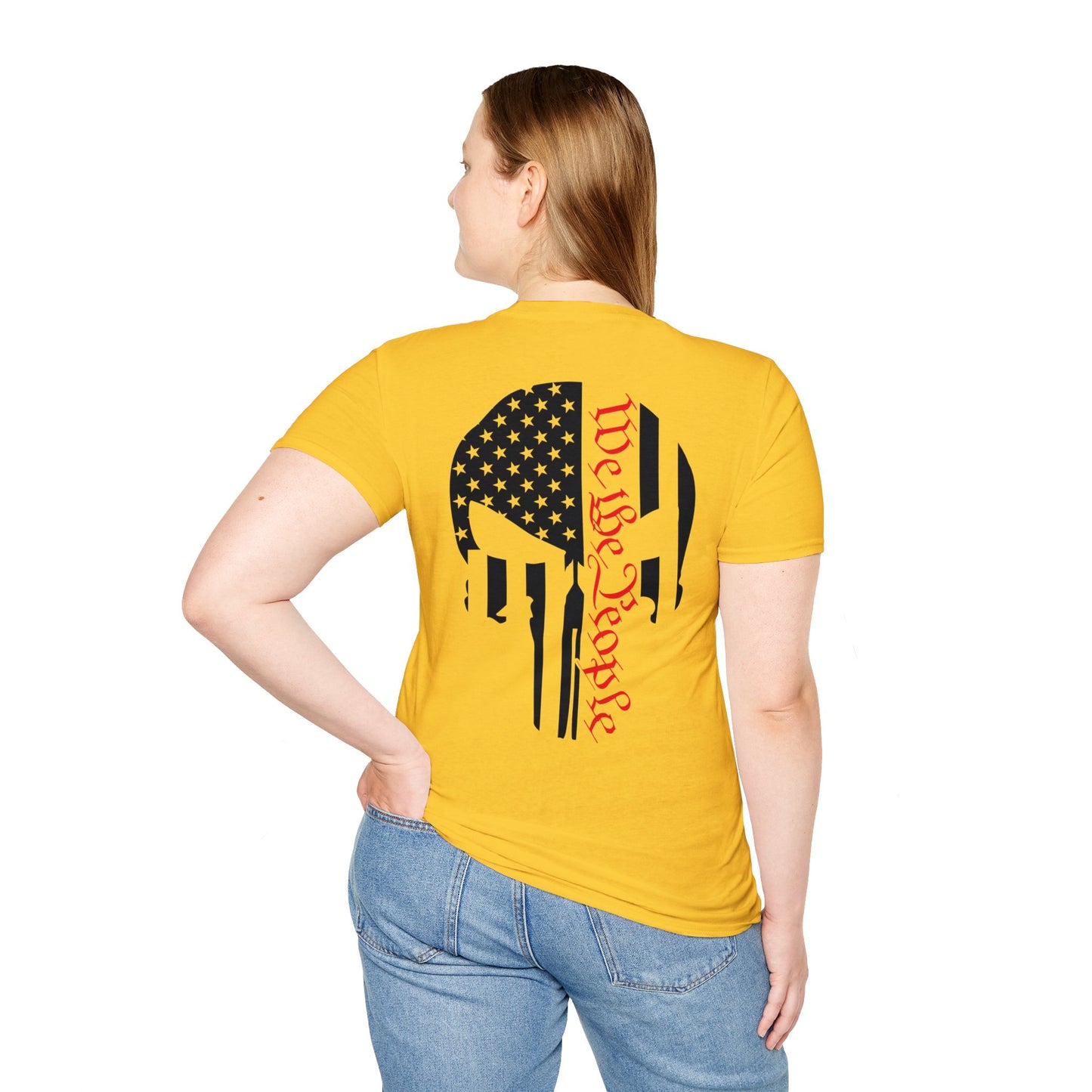 WE THE PEOPLE ICONIC PUNISHER SKULL. Cotton, Short Sleeve, Crew Neck Tee in Light Colors.