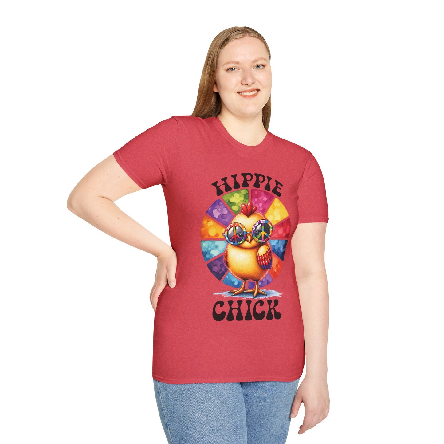 HIPPIE CHICK. Cotton, Short Sleeve, Crew Neck Tee.