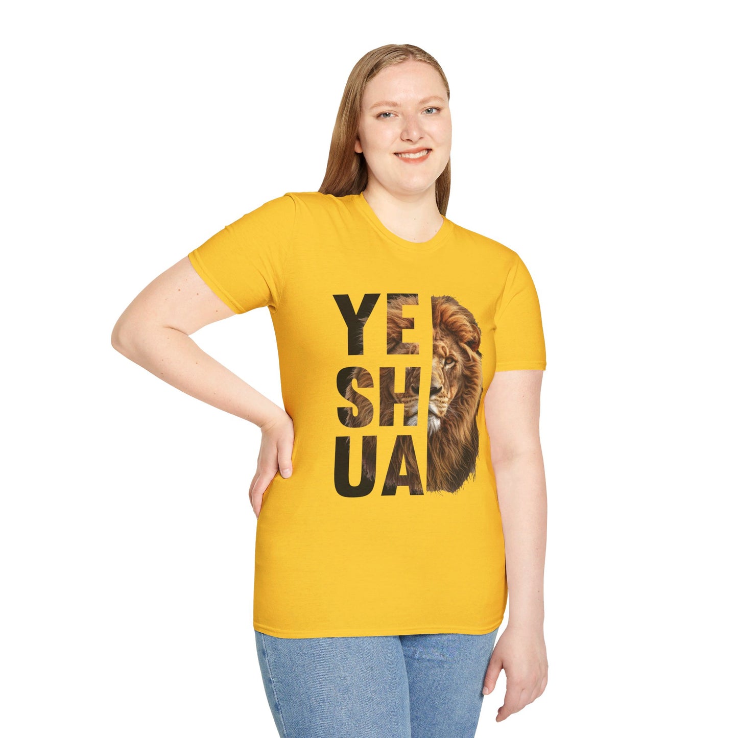 YESHUA, LION OF JUDAH. Cotton, Short Sleeve, Crew Neck Tee.