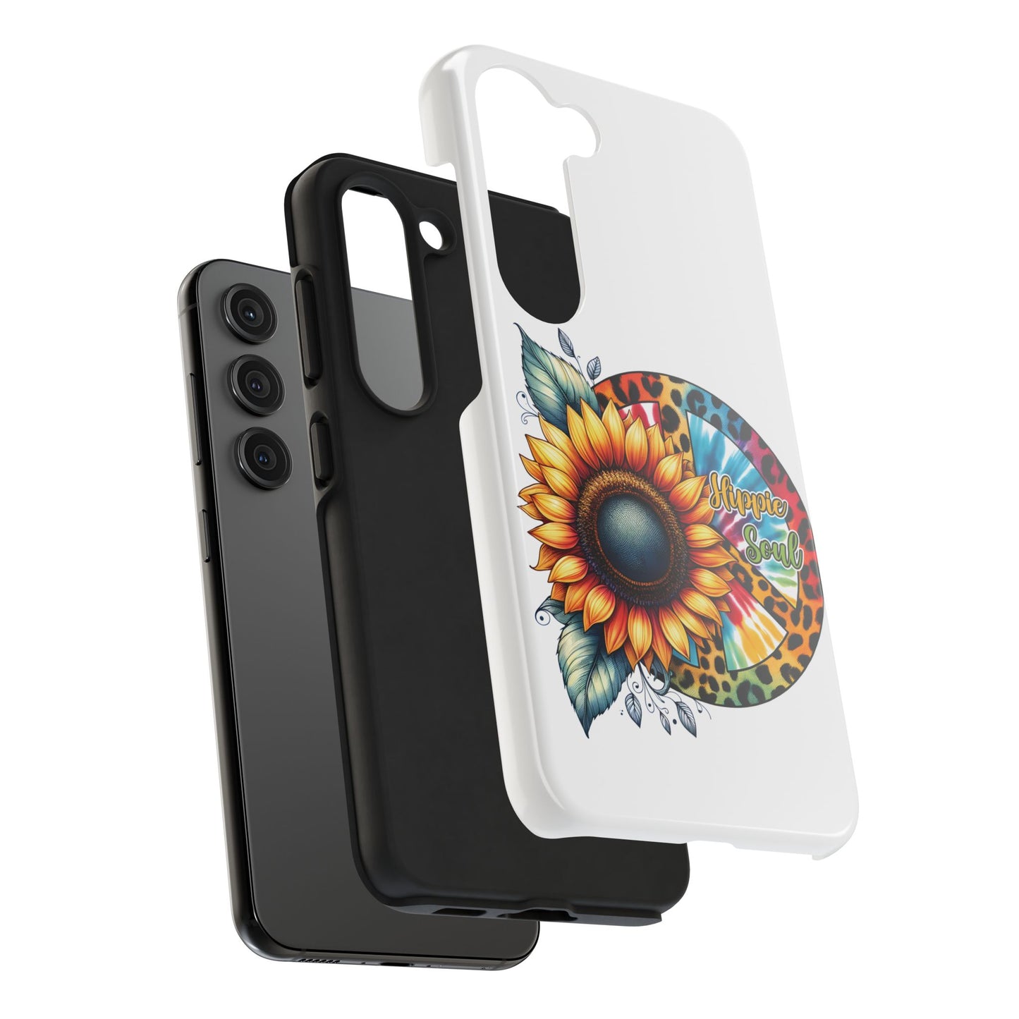 HIPPIE SOUL, SUNFLOWER, PEACE SYMBOL. Tough Phone Case.