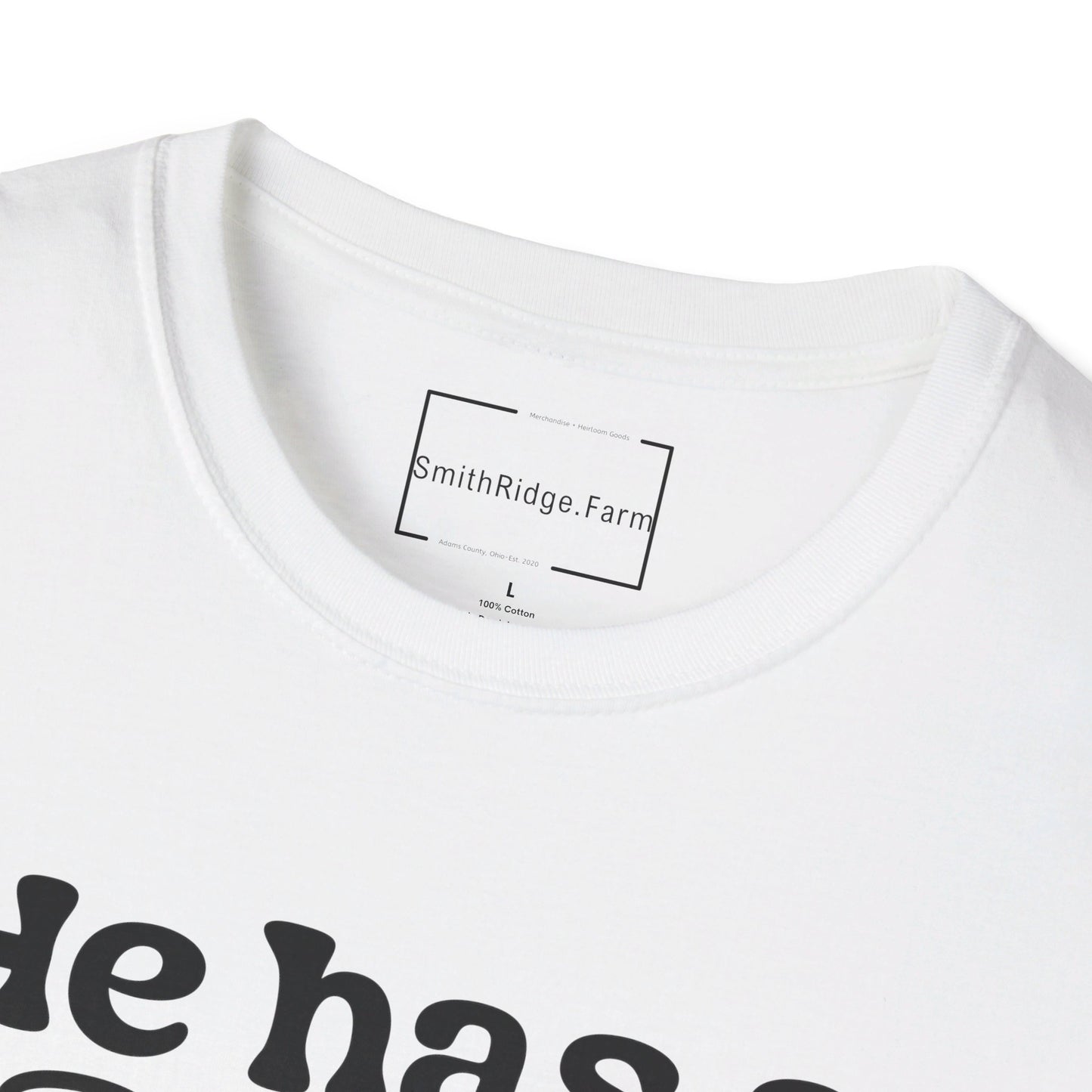 HE HAS A PLAN AND I HAVE A PURPOSE. Cotton, Short Sleeve, Crew Neck Tee.