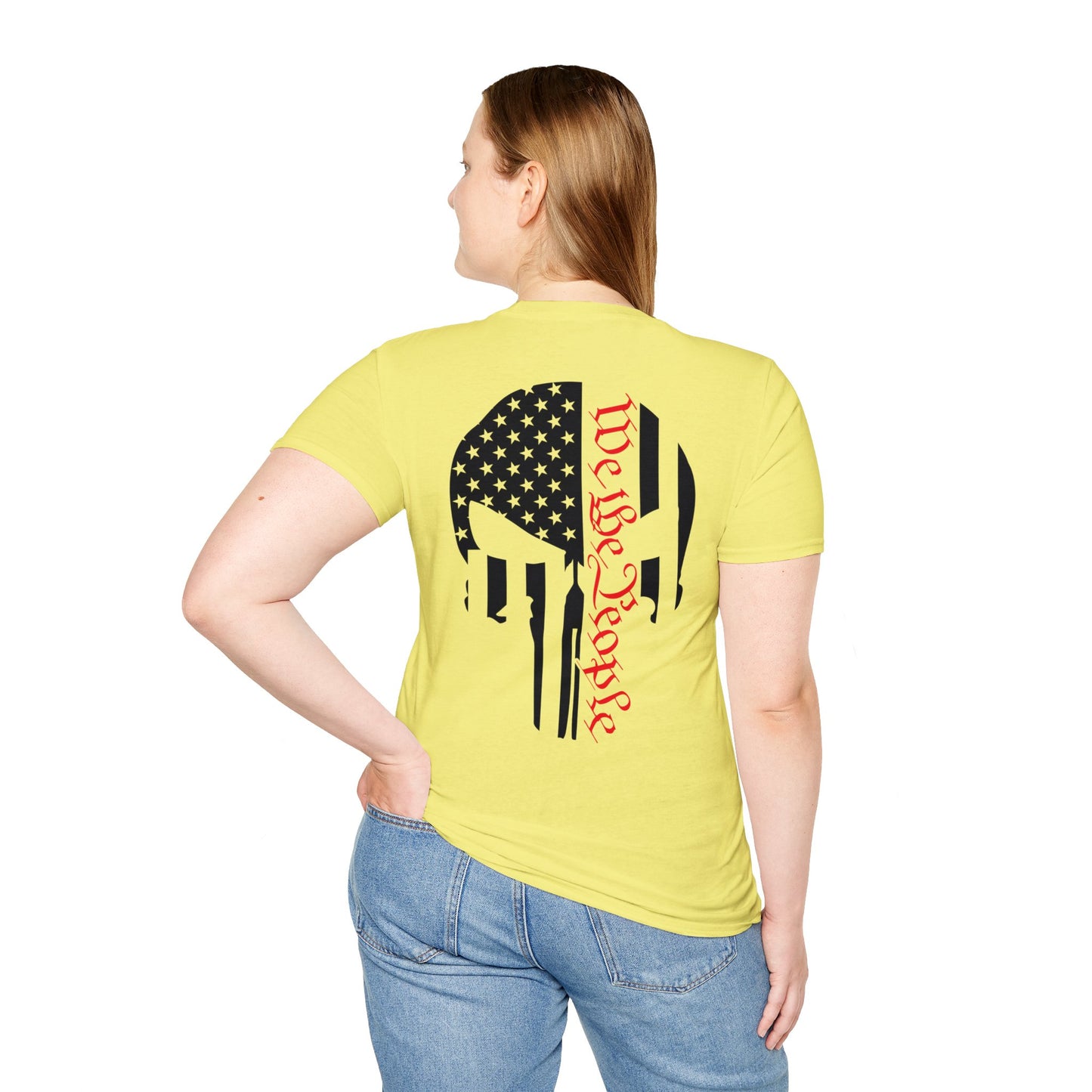 WE THE PEOPLE ICONIC PUNISHER SKULL. Cotton, Short Sleeve, Crew Neck Tee in Light Colors.