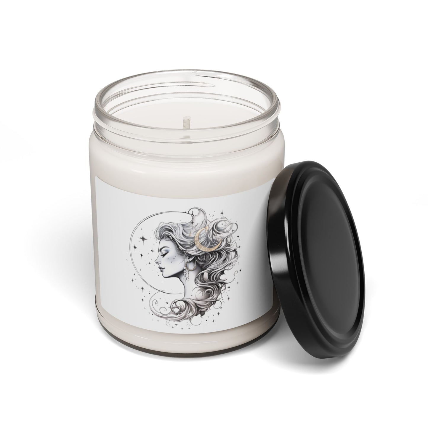 MOON AND STAR LOVER. Soy Candle in 9oz Glass Jar, Scented or Unscented.