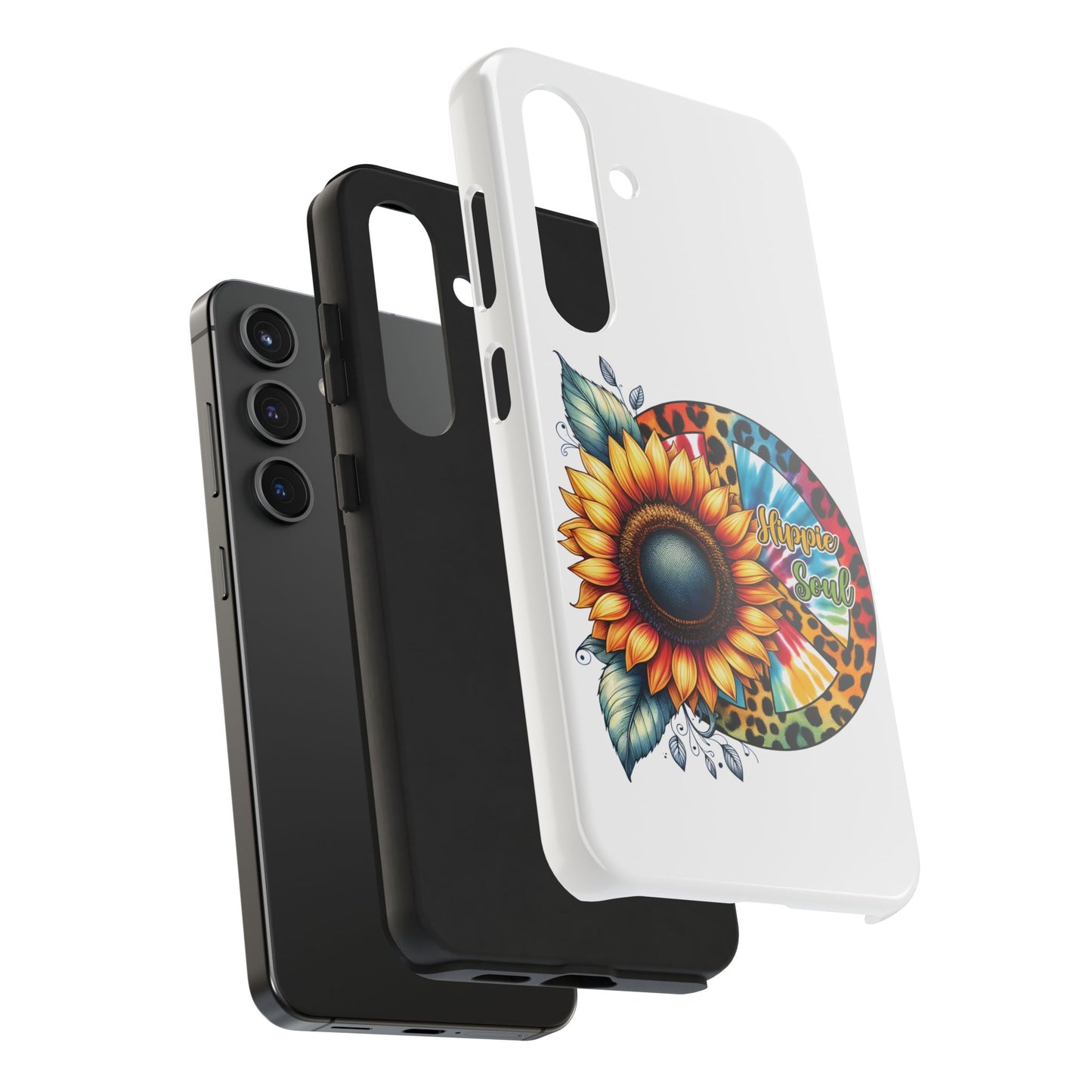 HIPPIE SOUL, SUNFLOWER, PEACE SYMBOL. Tough Phone Case.