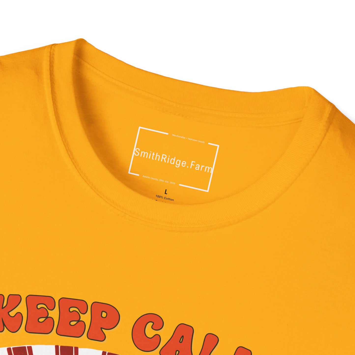 KEEP CALM, DREAM ON. HIPPIE HUMOR. Cotton, Short Sleeve, Crew Neck Tee.