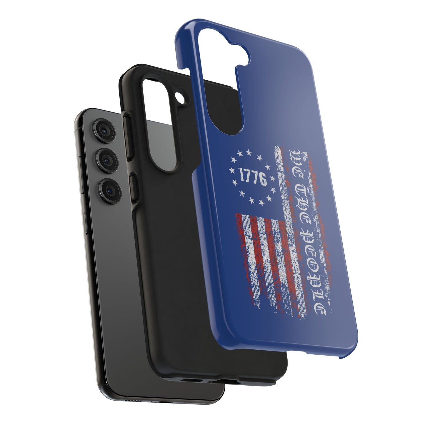 1776 WE THE PEOPLE WITH AMERICAN FLAG. Tough Phone Case.