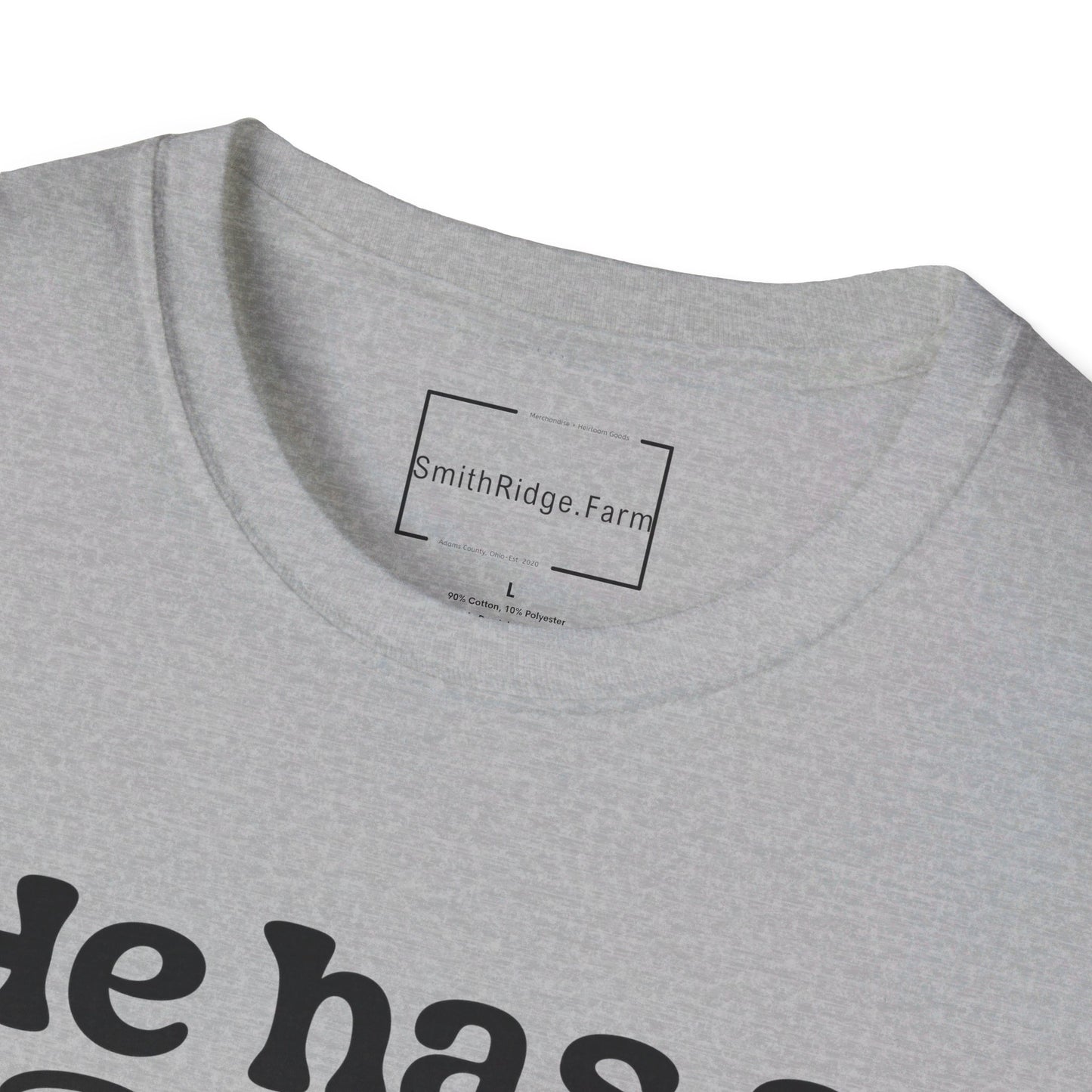 HE HAS A PLAN AND I HAVE A PURPOSE. Cotton, Short Sleeve, Crew Neck Tee.