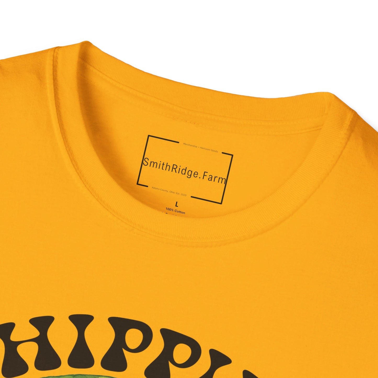 HIPPIE CHICK. Cotton, Short Sleeve, Crew Neck Tee.