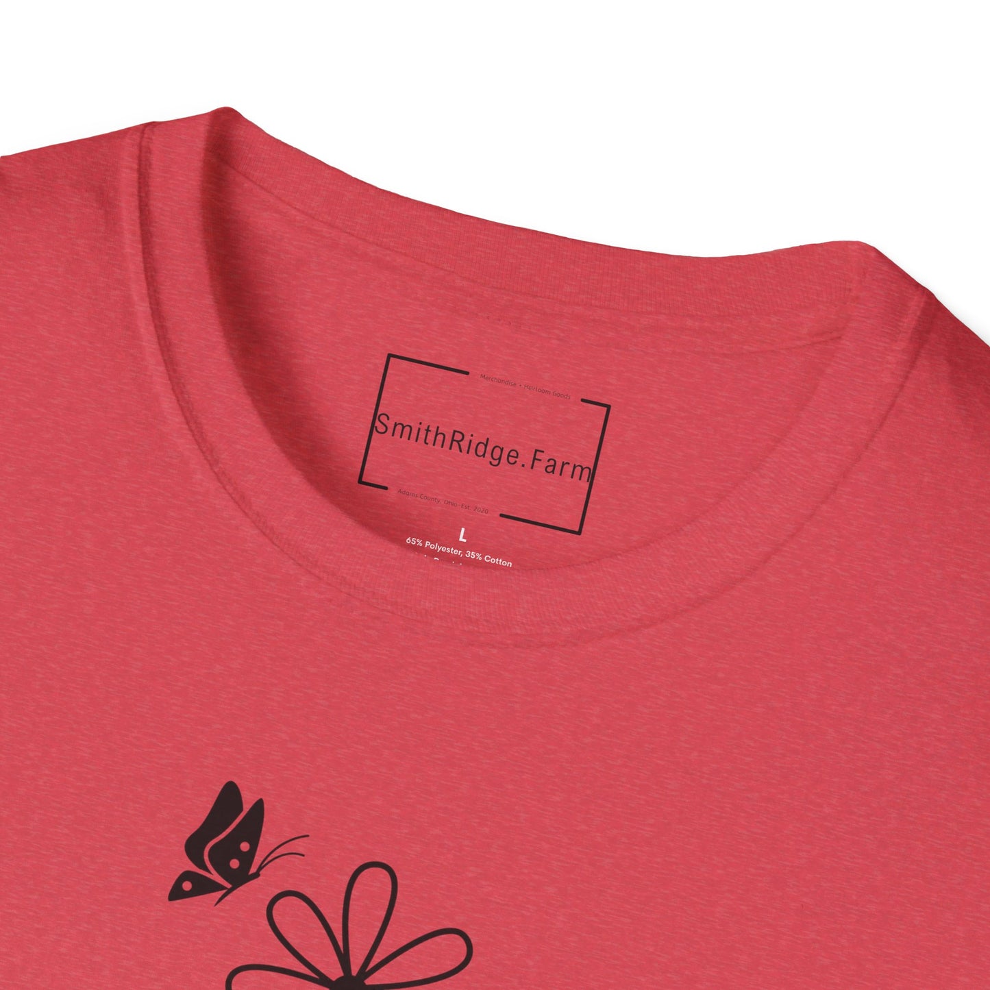FAITH, HOPE, LOVE, FLOWERS. Cotton, Short Sleeve, Crew Neck Tee in Light Colors.