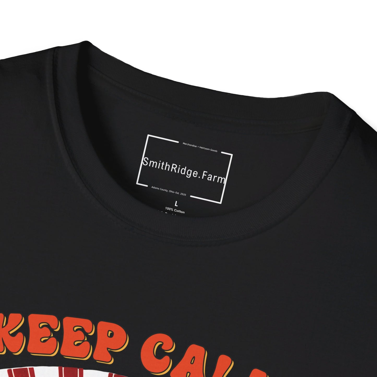 KEEP CALM, DREAM ON. HIPPIE HUMOR. Cotton, Short Sleeve, Crew Neck Tee.