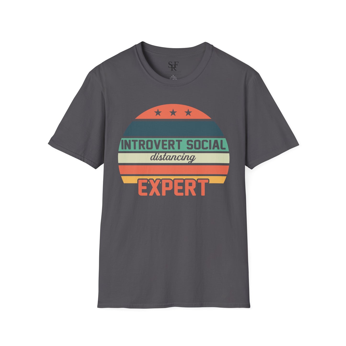 SOCIAL DISTANCING EXPERT. INTROVERT HUMOR. Cotton, Short Sleeve, Crew Neck T-Shirt