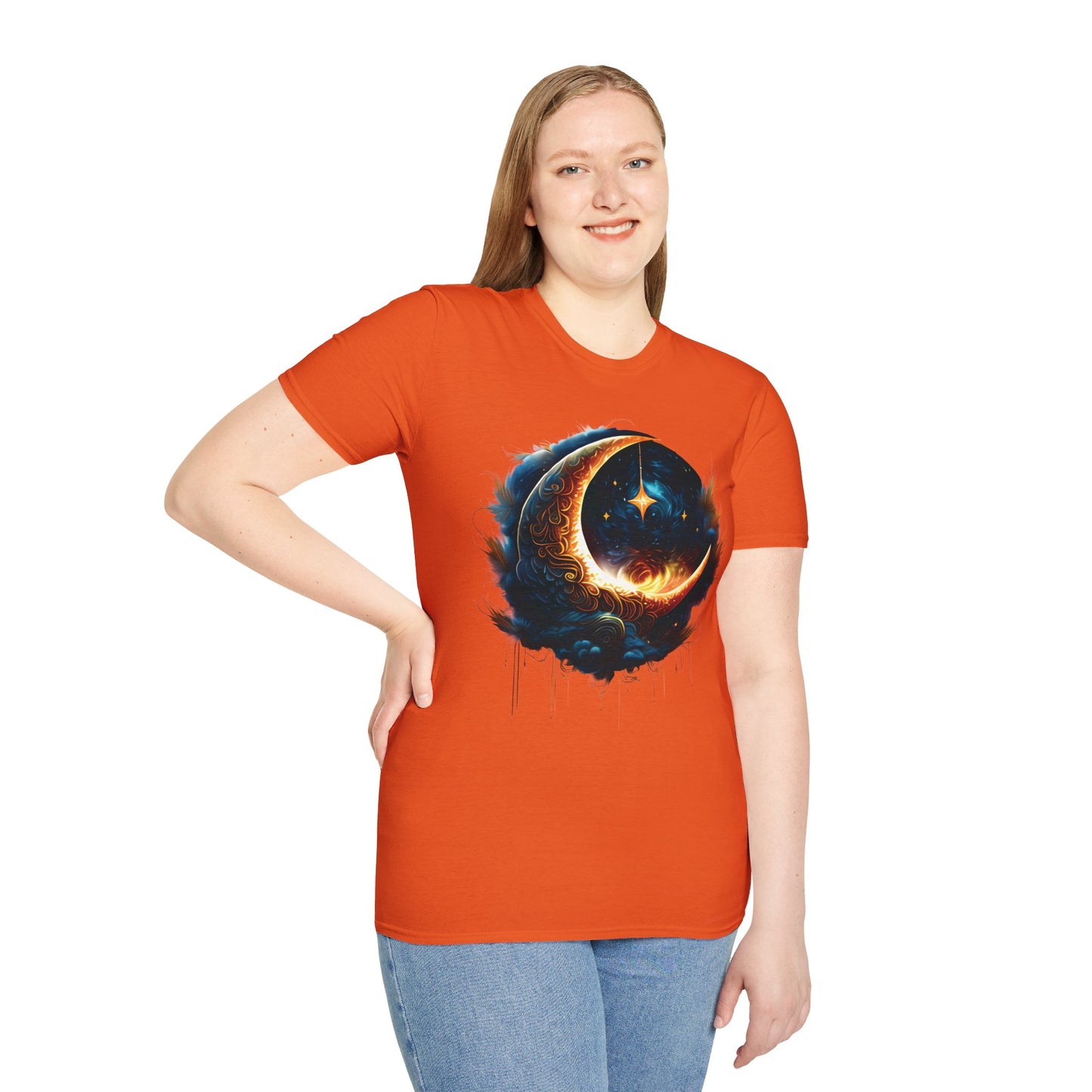 CELESTIAL, MYSTICAL MOON. Cotton, Short Sleeve, Crew Neck Tee