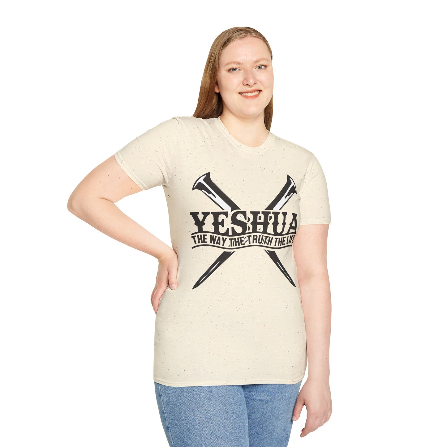 YESHUA THE WAY THE TRUTH THE LIFE. Cotton, Short Sleeve, Crew Neck Tee.