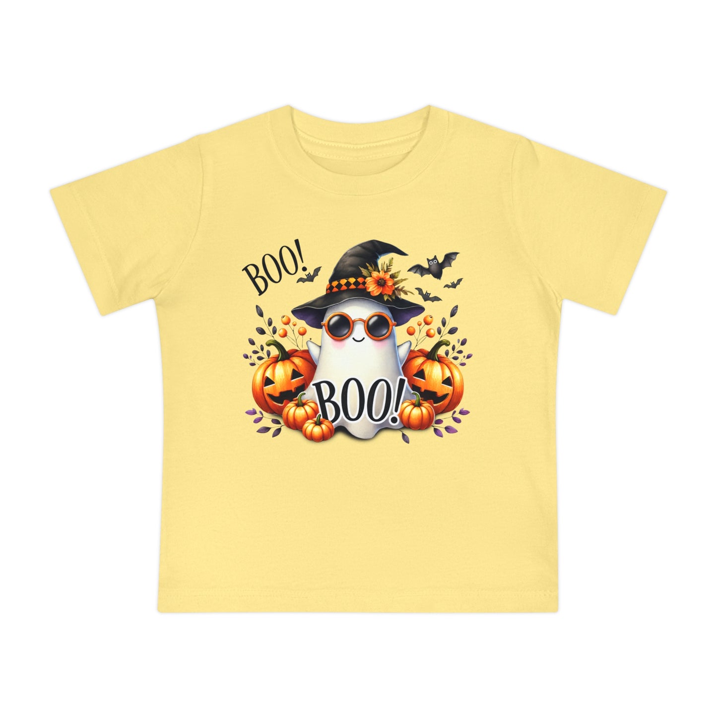 CUTE GHOST and PUMPKINS, TRICK OR TREAT, HALLOWEEN. Baby Short Sleeve T-Shirt