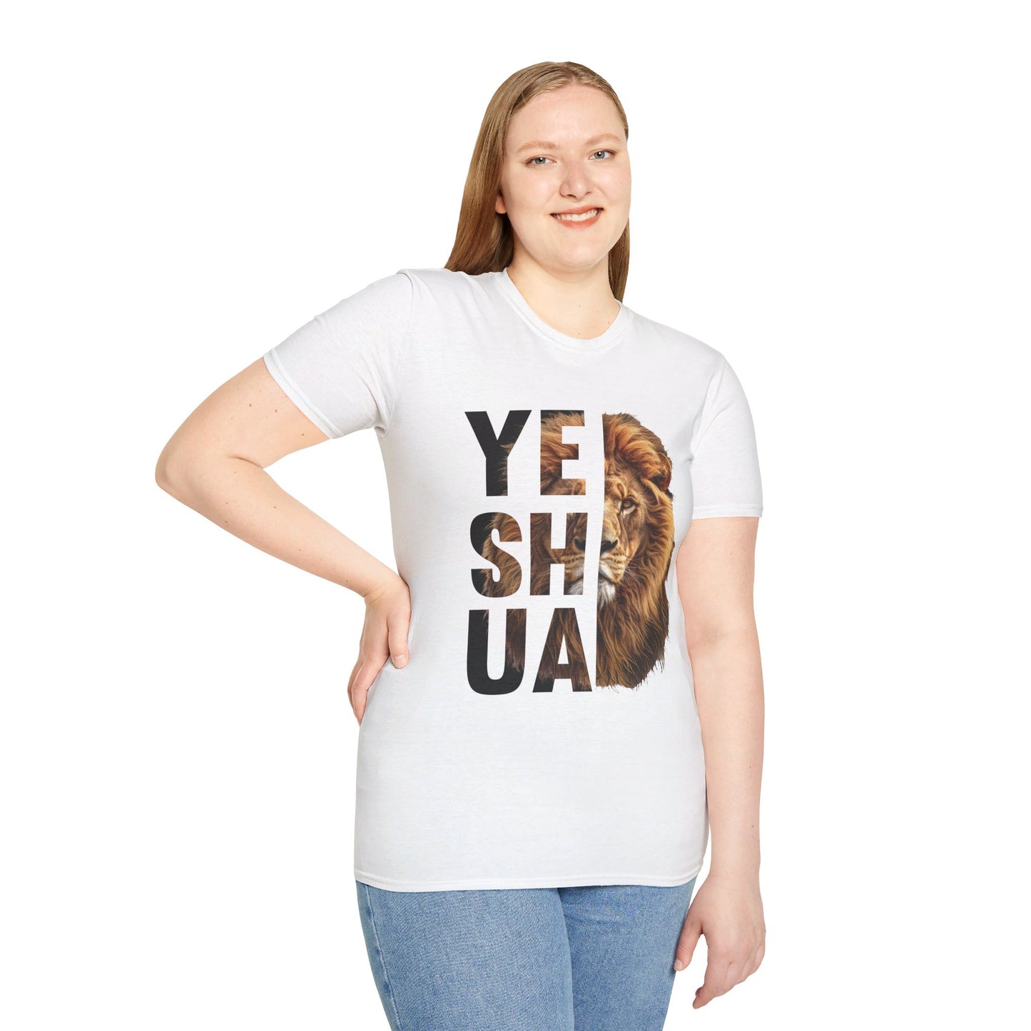 YESHUA, LION OF JUDAH. Cotton, Short Sleeve, Crew Neck Tee.