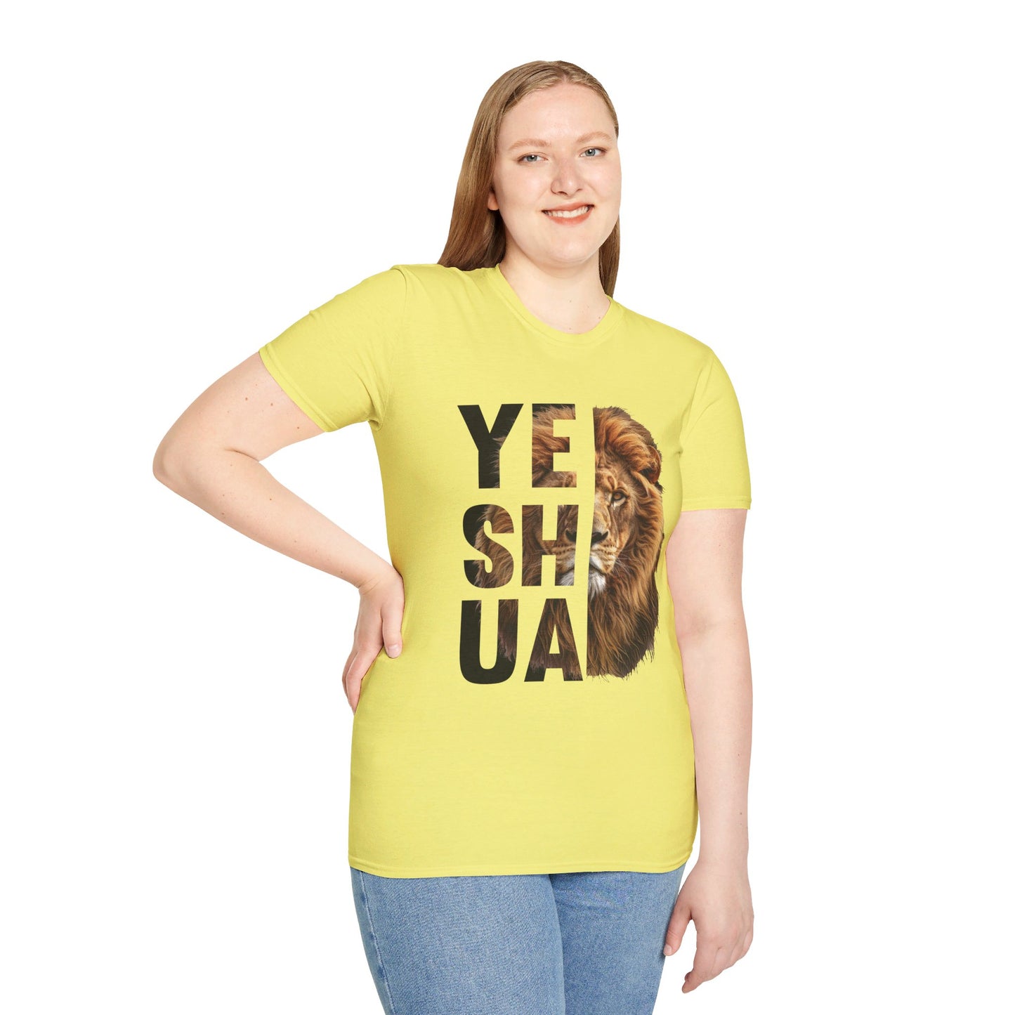 YESHUA, LION OF JUDAH. Cotton, Short Sleeve, Crew Neck Tee.