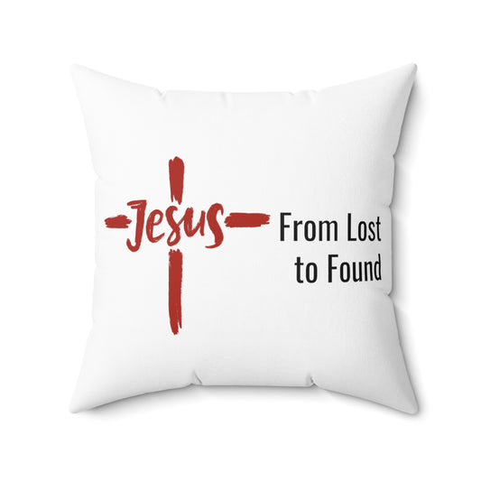 Jesus, From Lost to Found throw pillows in multiple sizes  at SherriFowler.com #JesusIsKing #Yeshua