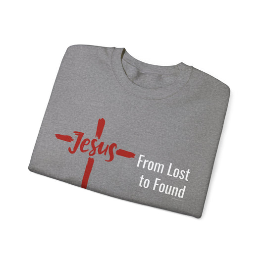 Jesus, From Lost to Found Crewneck Sweatshirt at SherriFowler.com #JesusIsKing #Yeshua