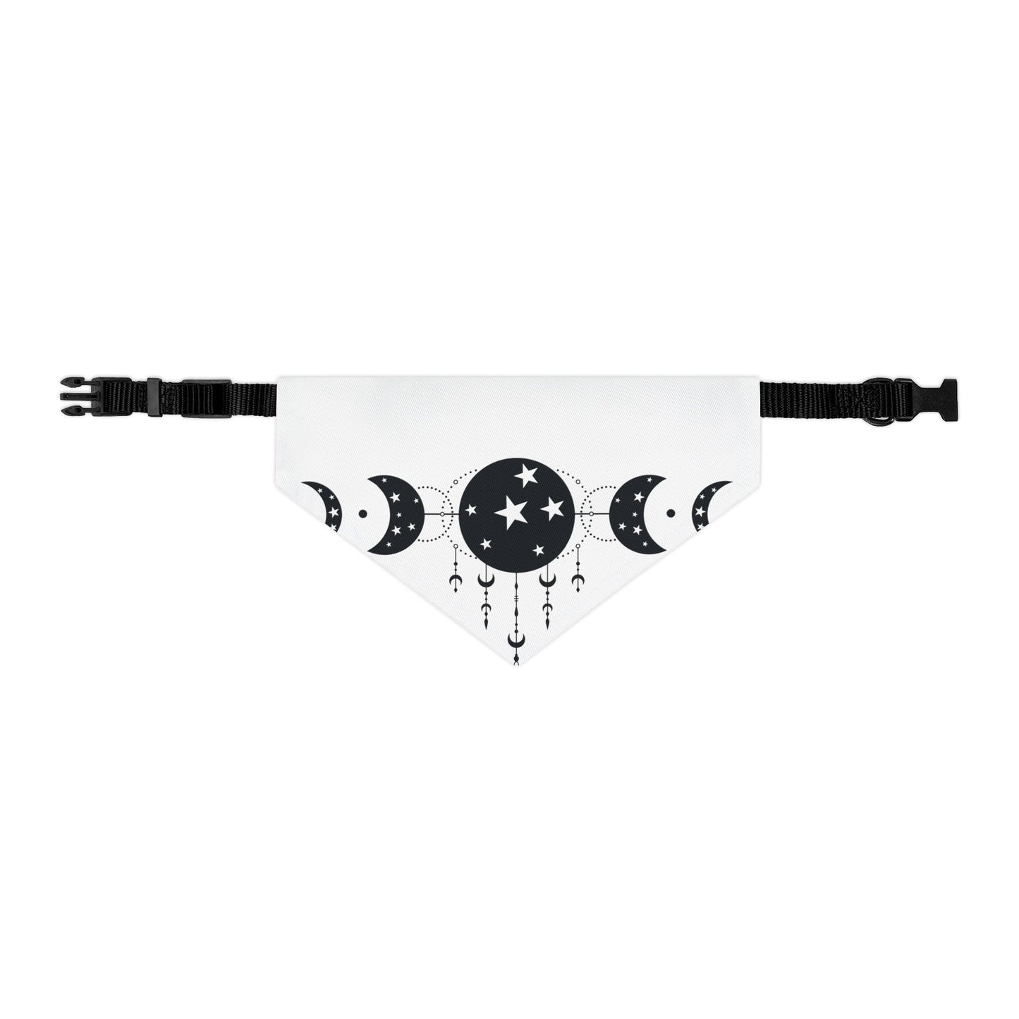 MYSTIC MOON, CELESTIAL MOON PHASE. Pet Bandana Collar in Four Sizes.