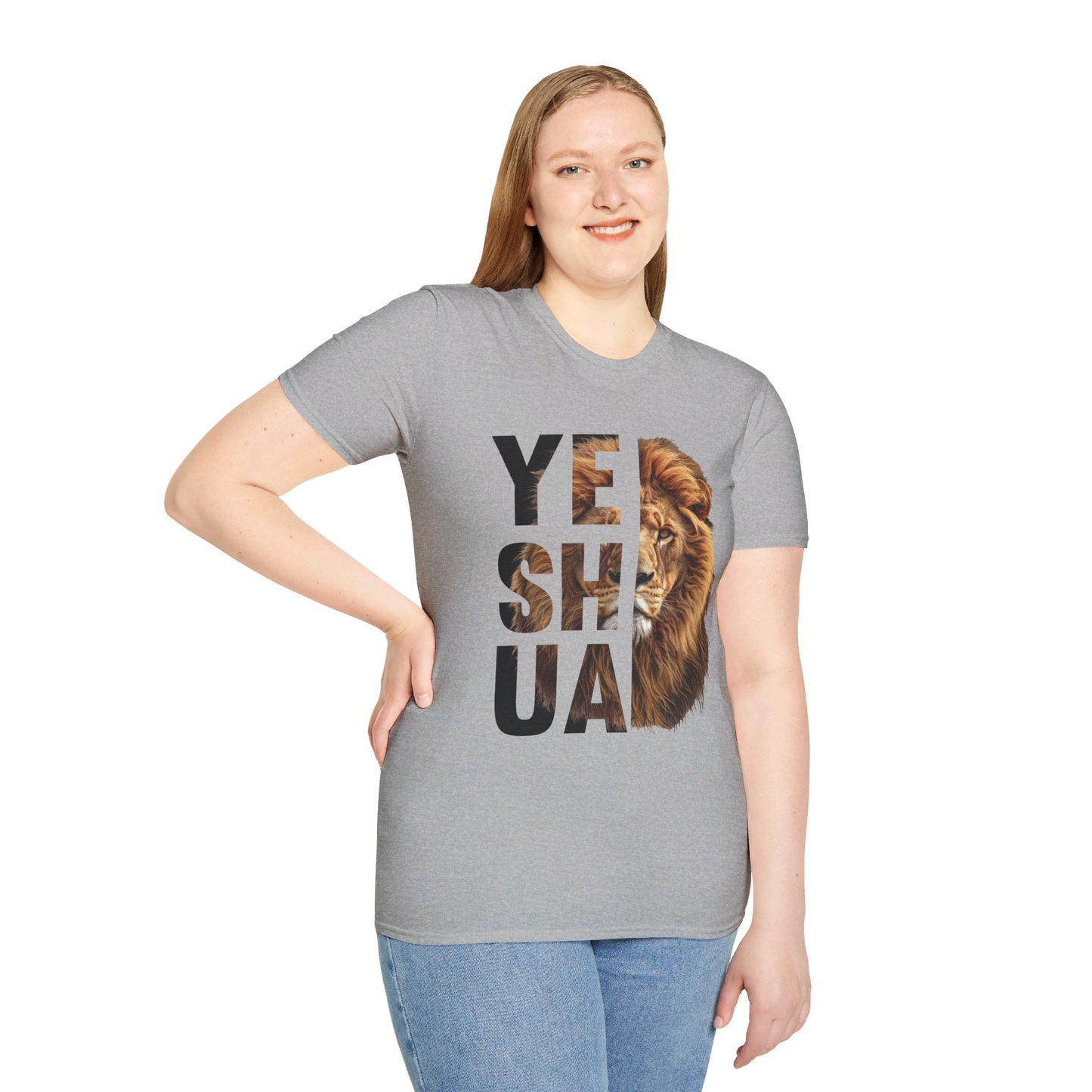 YESHUA, LION OF JUDAH. Cotton, Short Sleeve, Crew Neck Tee.