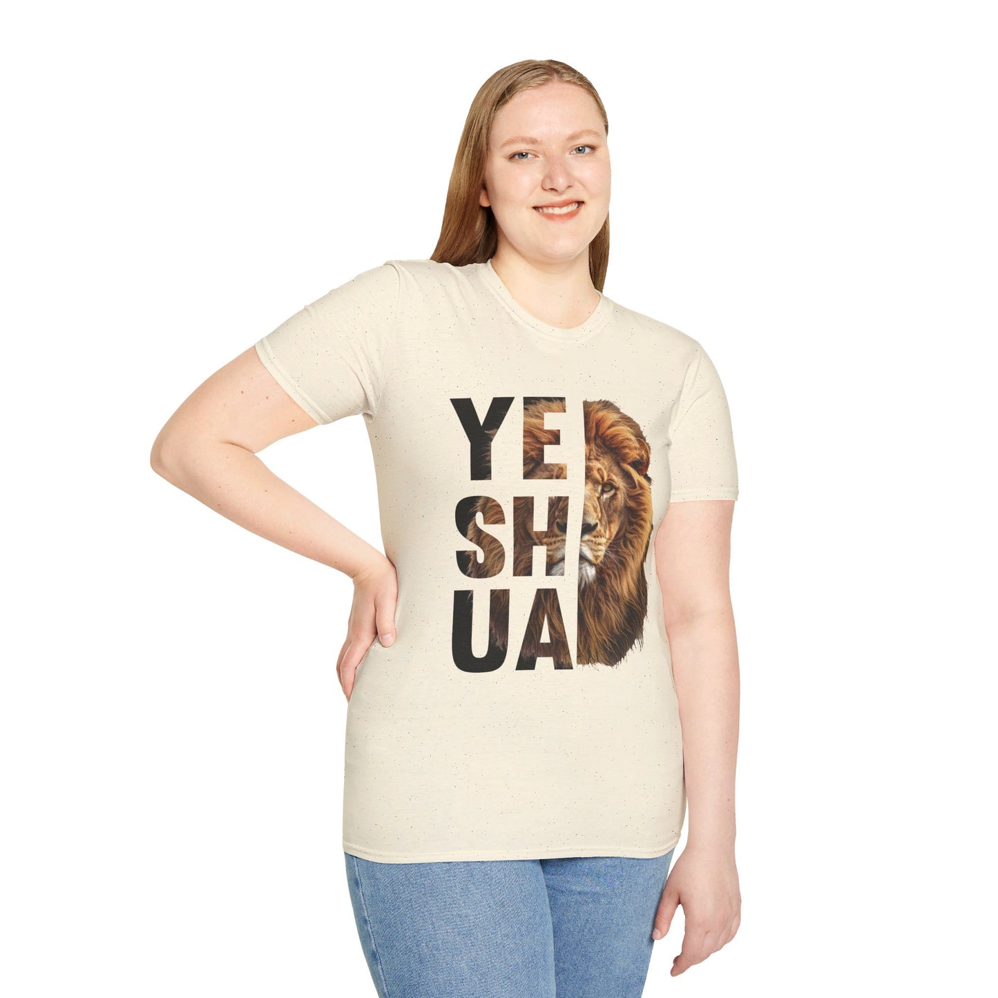 YESHUA, LION OF JUDAH. Cotton, Short Sleeve, Crew Neck Tee.