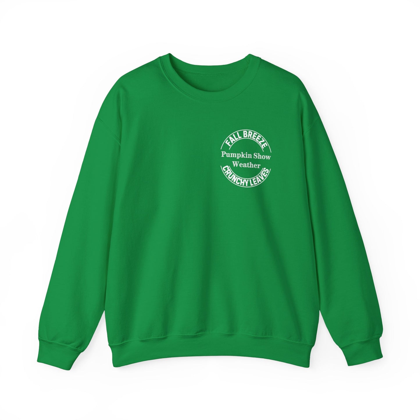 FALL LEAVES PLUS CRUNCHY LEAVES EQUALS PUMPKIN SHOW. Unisex Heavy Blend Crewneck Sweatshirt in Dark Colors.