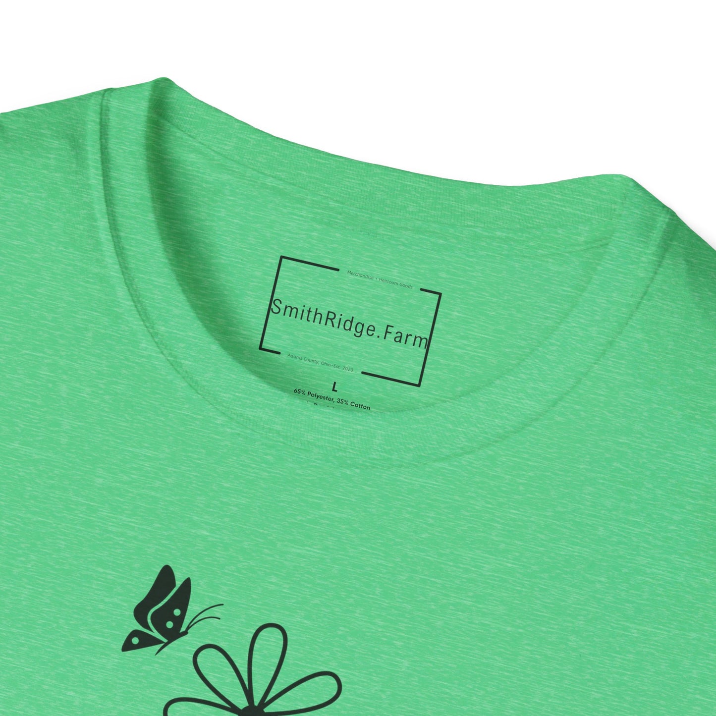 FAITH, HOPE, LOVE, FLOWERS. Cotton, Short Sleeve, Crew Neck Tee in Light Colors.