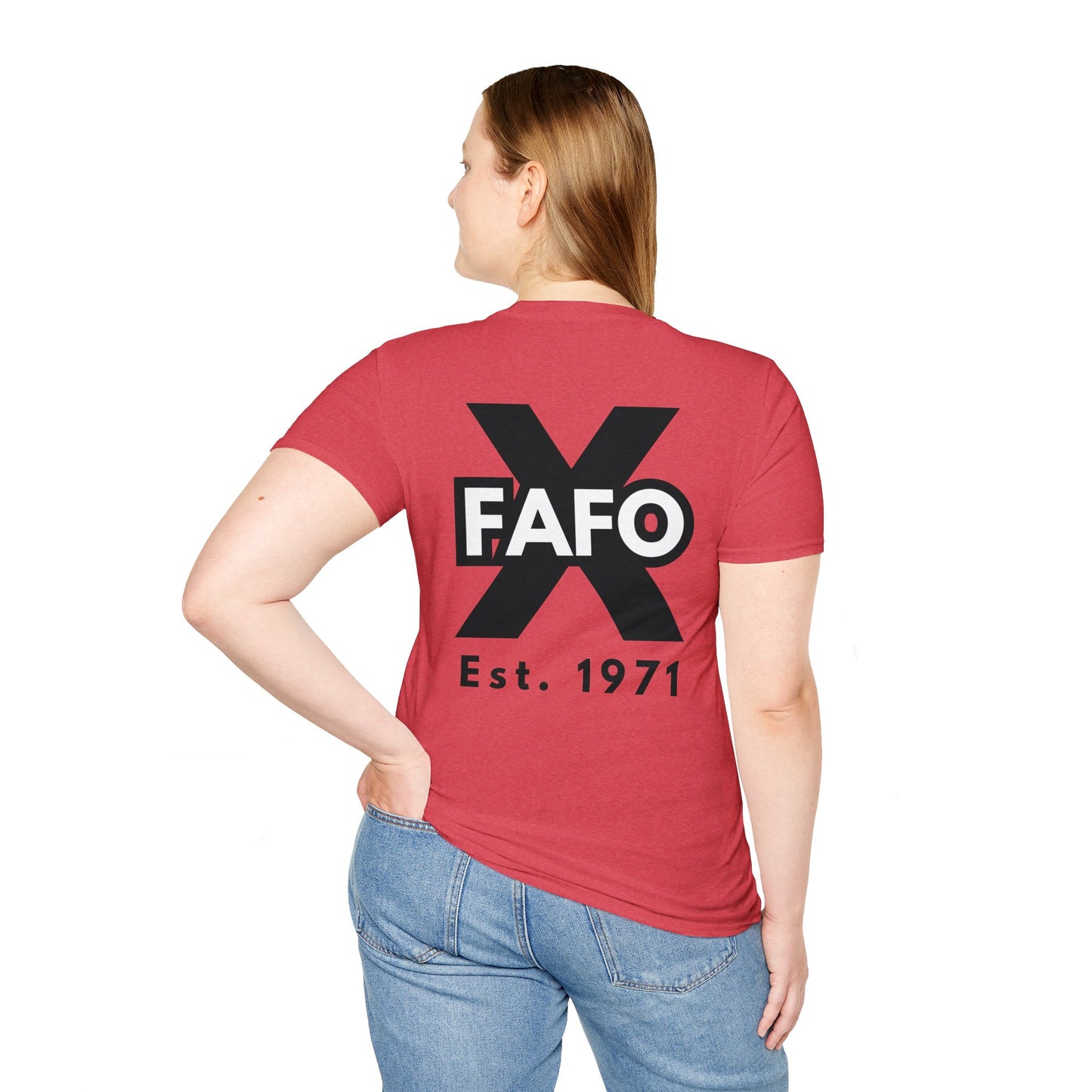 GEN X, THE FAFO CREW, Est 1971. Cotton, Short Sleeve, Crew Neck Tee in Light Colors.