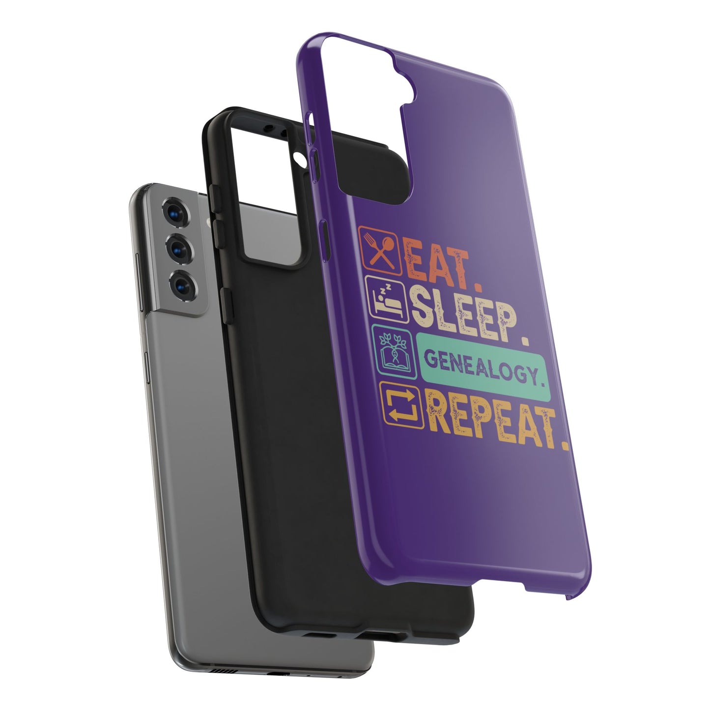 EAT. SLEEP. GENEALOGY. REPEAT. Tough Phone Case.