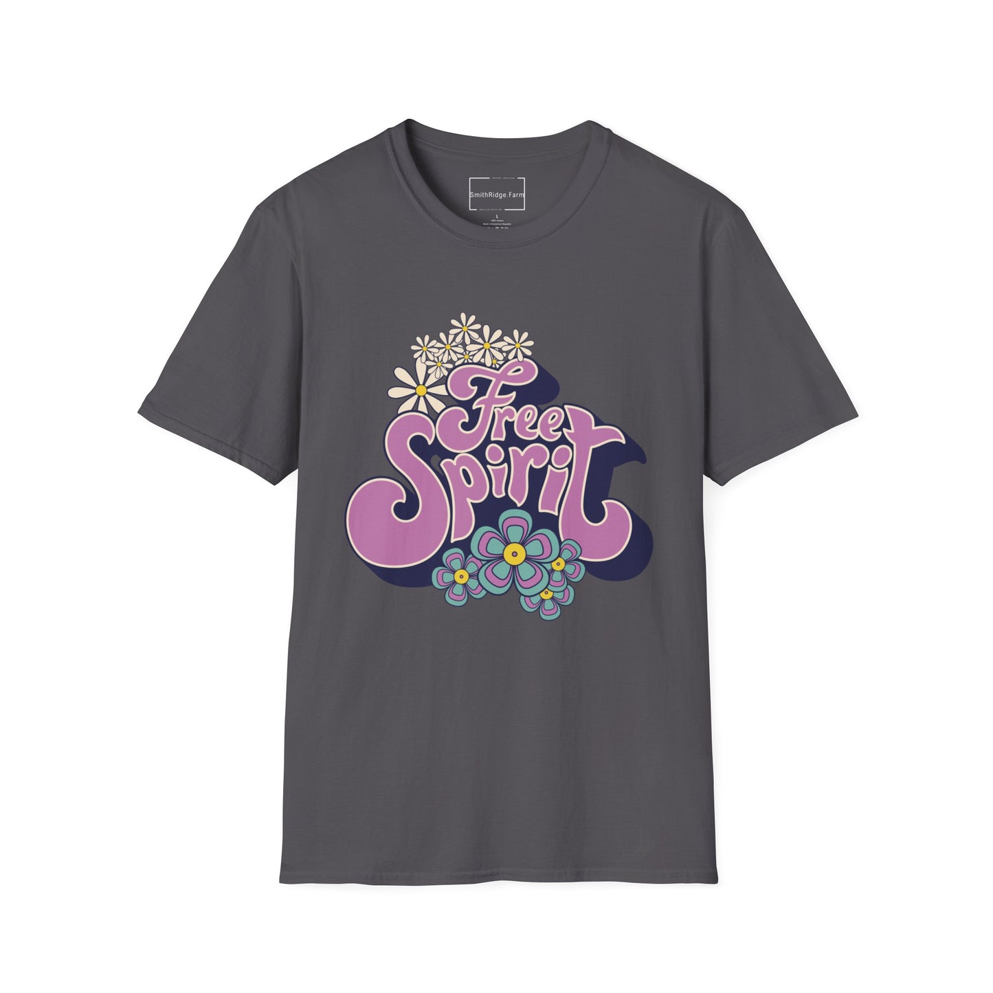 FREE SPIRIT. Cotton, Short Sleeve, Crew Neck Tee.