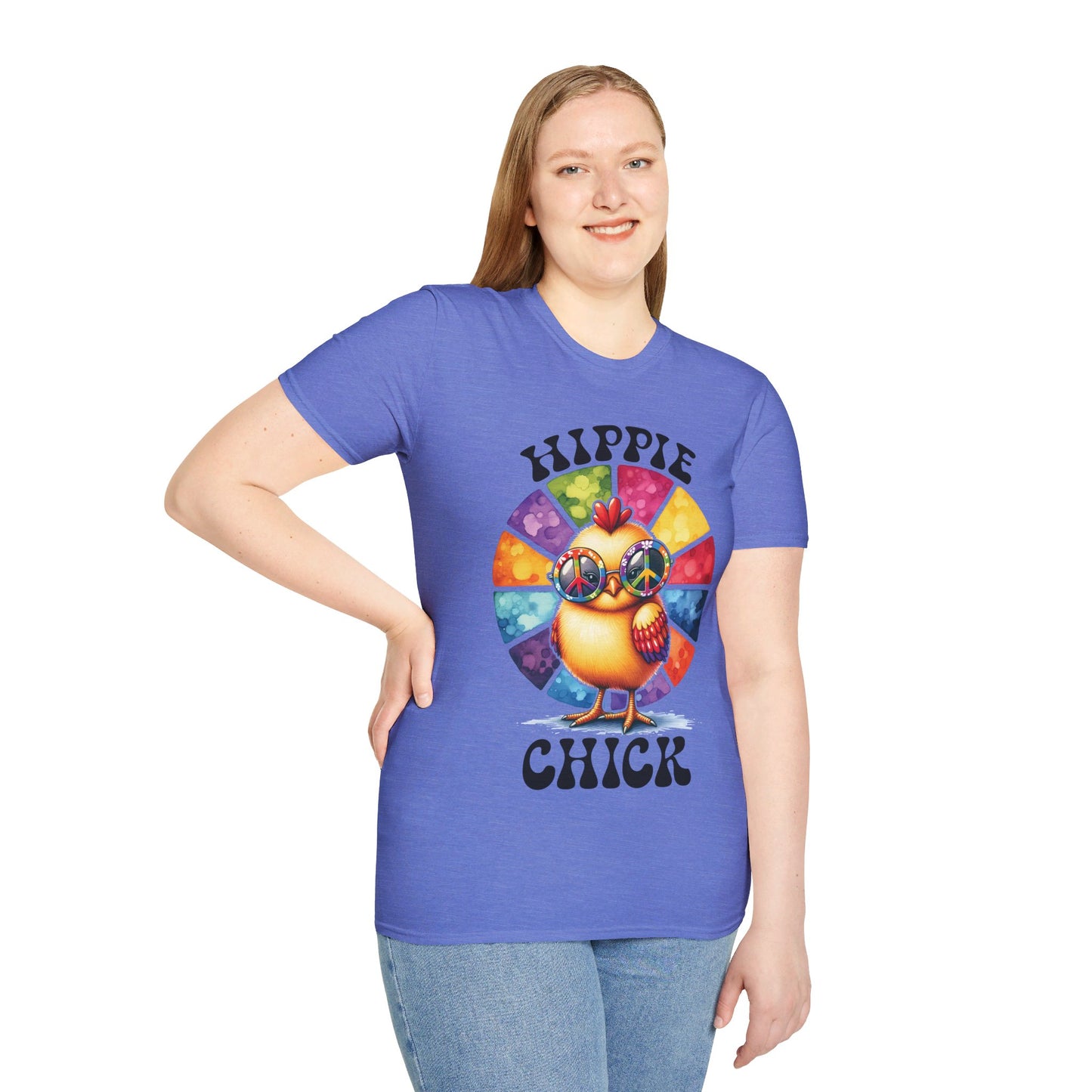 HIPPIE CHICK. Cotton, Short Sleeve, Crew Neck Tee.