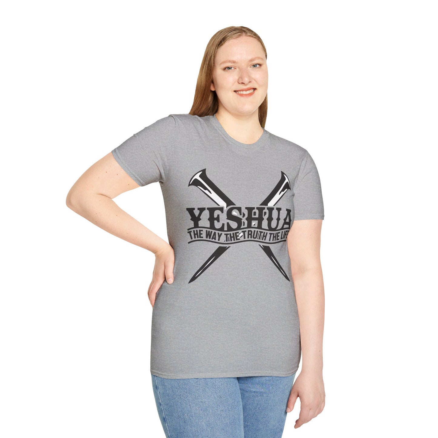YESHUA THE WAY THE TRUTH THE LIFE. Cotton, Short Sleeve, Crew Neck Tee.