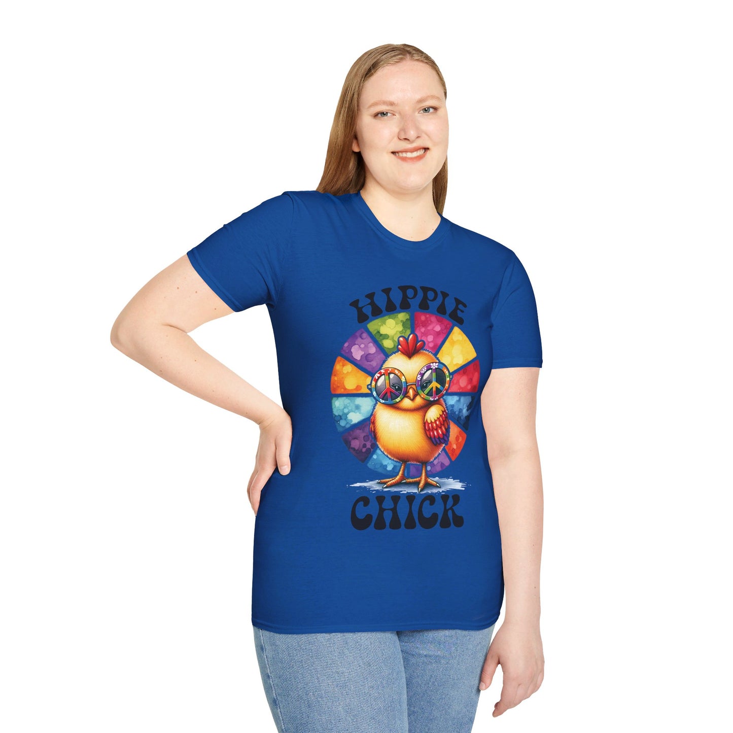 HIPPIE CHICK. Cotton, Short Sleeve, Crew Neck Tee.
