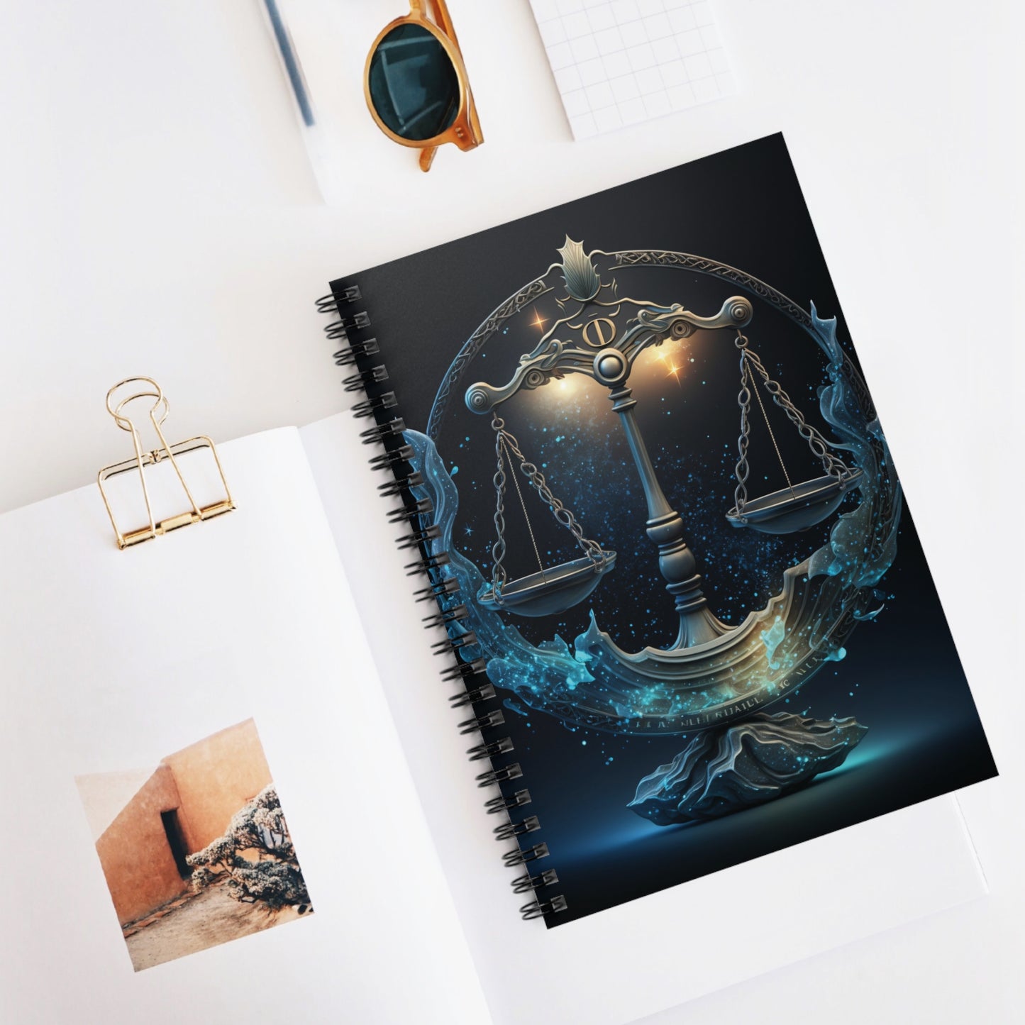 LIBRA ZODIAC SIGN. CONSTELLATION LOVERS. Spiral Notebook, Ruled Line, Diary, Journal.