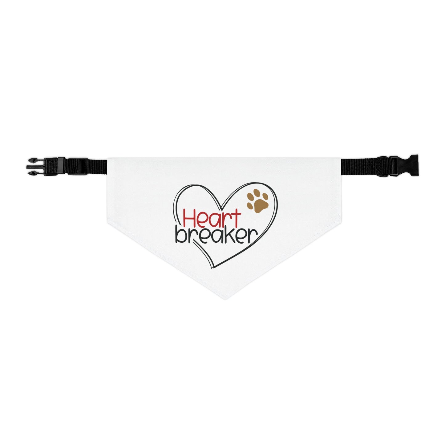 HEARTBREAKER. PET HUMOR. Pet Bandana Collar in Four Sizes.