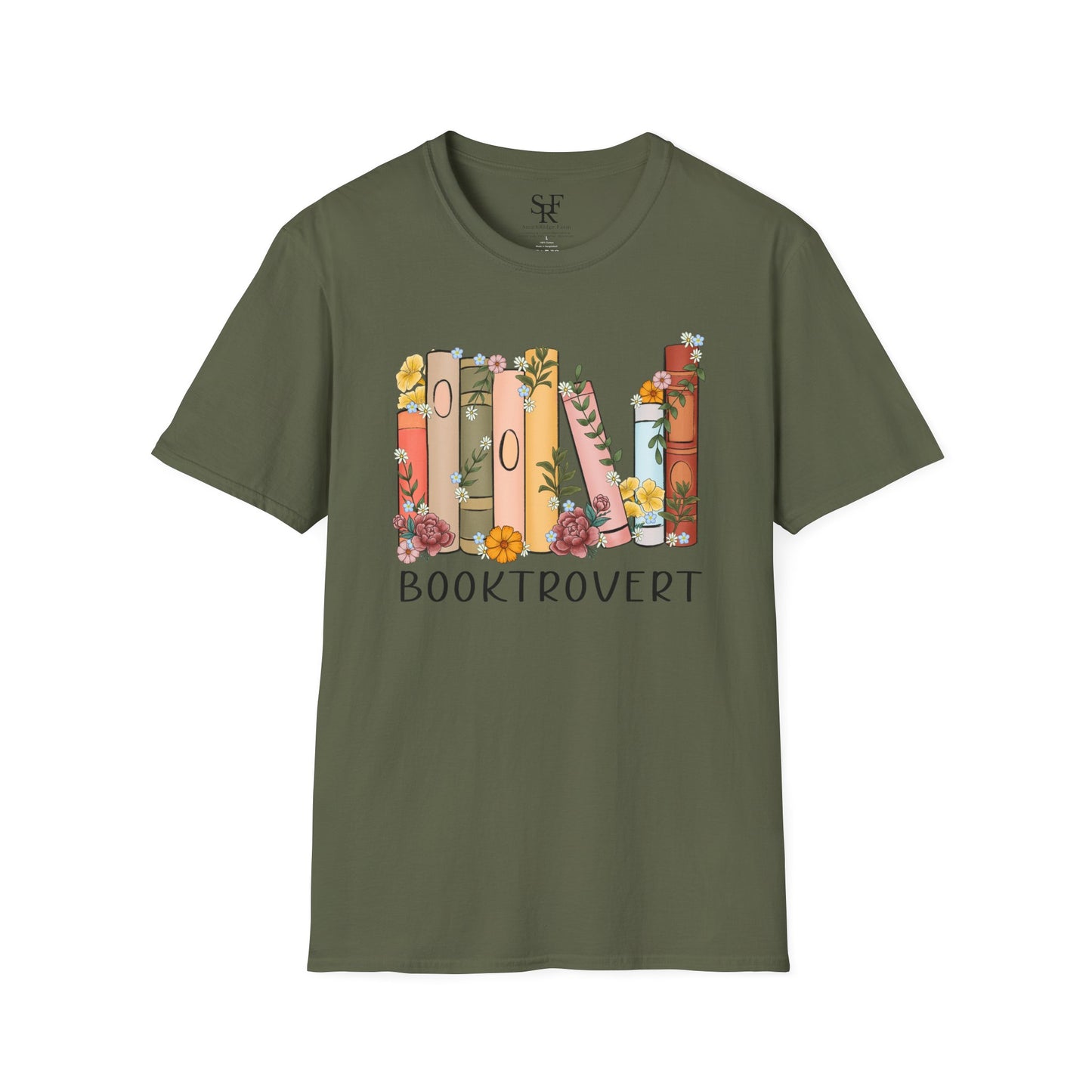 BOOKTROVERT. Introvert Humor. Book Enthustiast. Cotton, Short Sleeve, Crew Neck T-Shirt