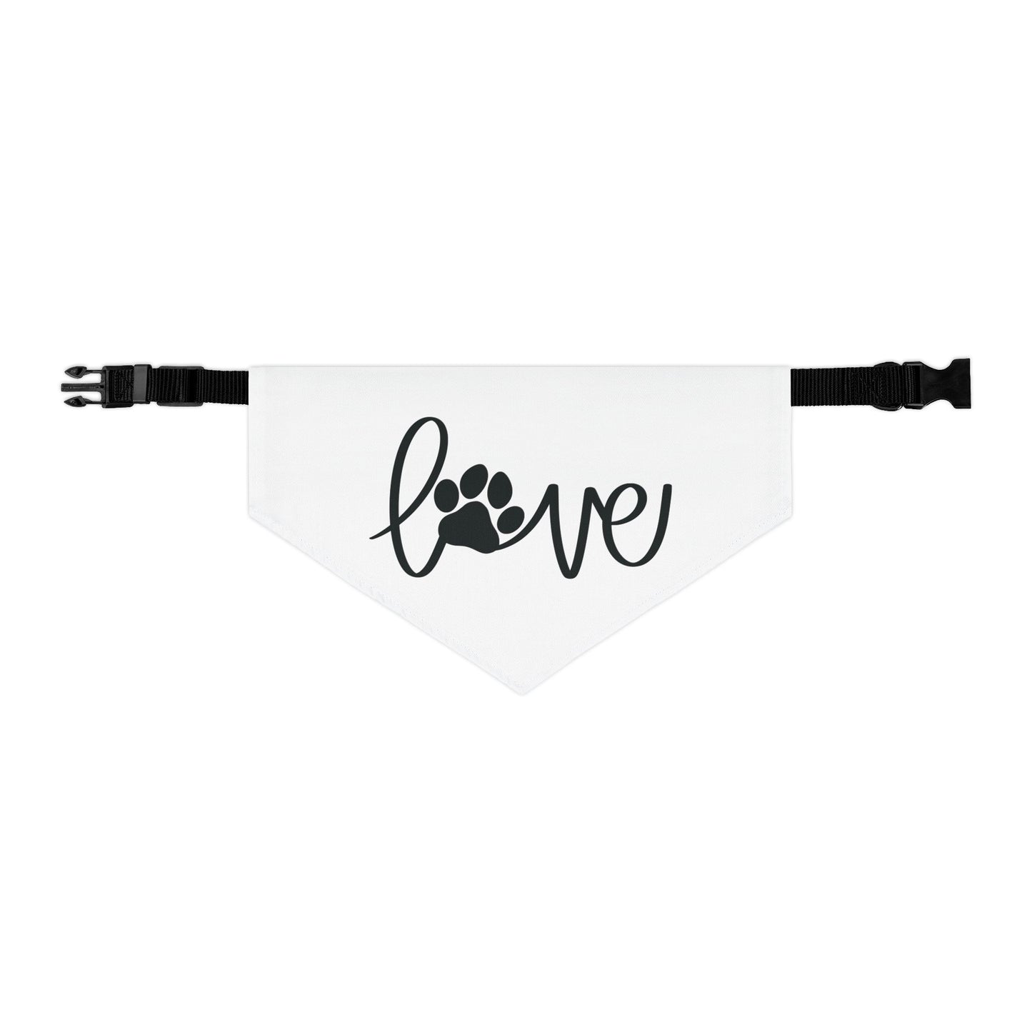 LOVE WITH A PAW PRINT. Pet Bandana Collar in Four Sizes.