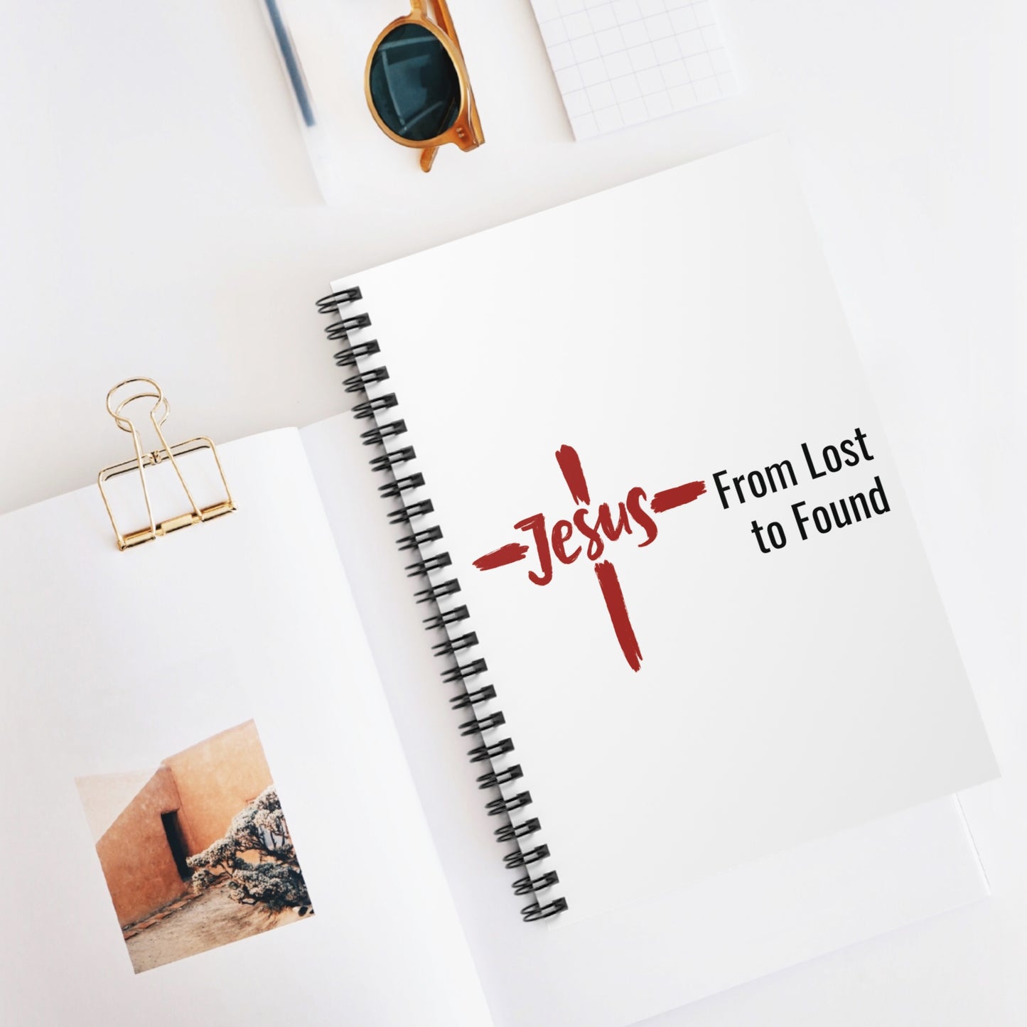 JESUS. FROM LOST TO FOUND. Spiral Notebook, Ruled Line, Diary, Journal.