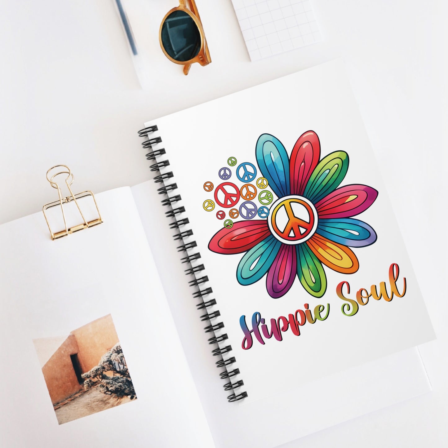 HIPPIE SOUL. Spiral Notebook, Ruled Line, Diary, Journal.