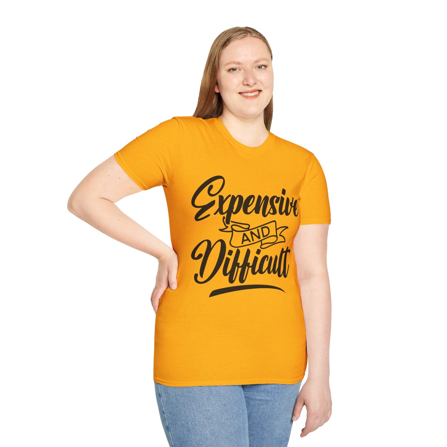EXPENSIVE AND DIFFICULT. Cotton, Short Sleeve, Crew Neck Tee.