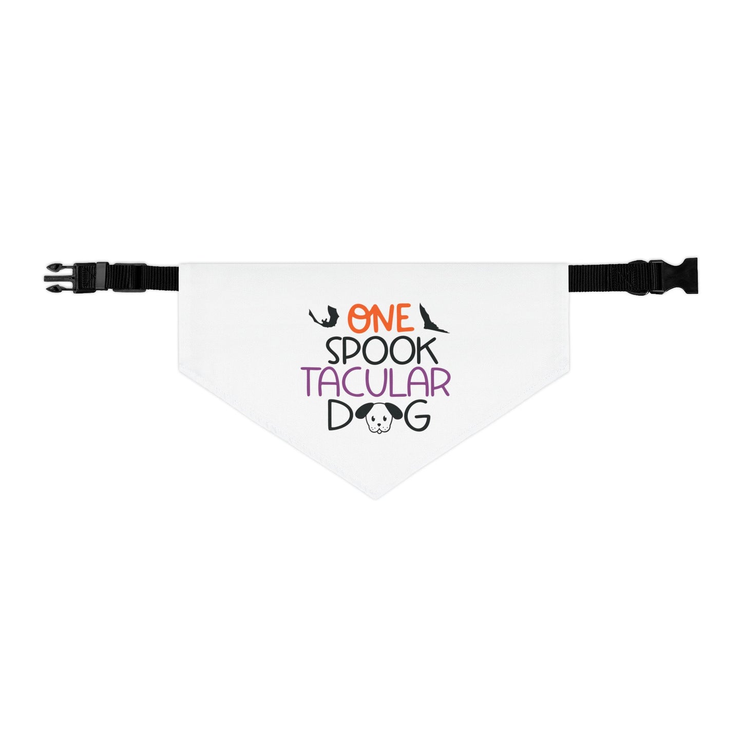ONE SPOOKTACULAR DOG. HALLOWEEN PET HUMOR. Pet Bandana Collar in Four Sizes.